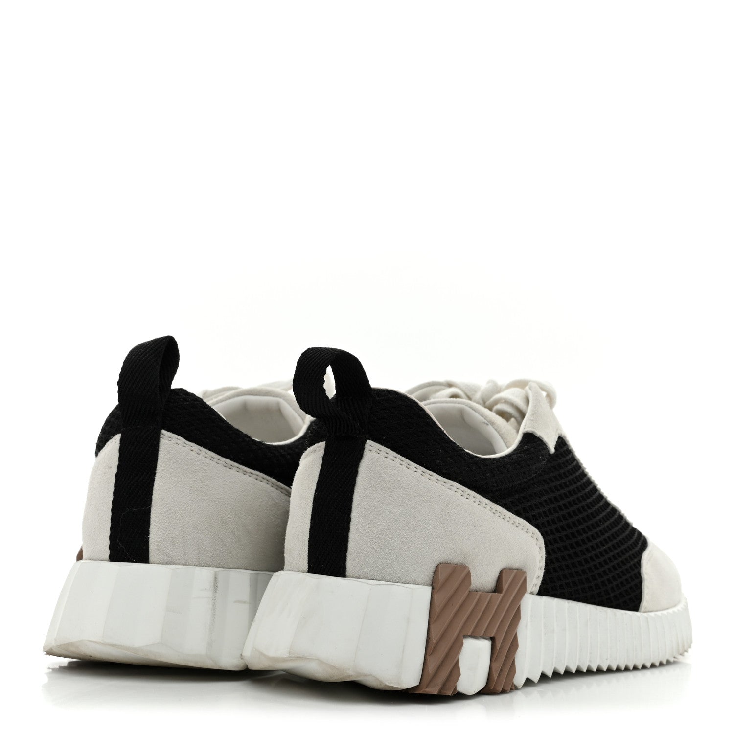 Air Mesh Suede Goatskin Bouncing Sneakers 35.5 Black White