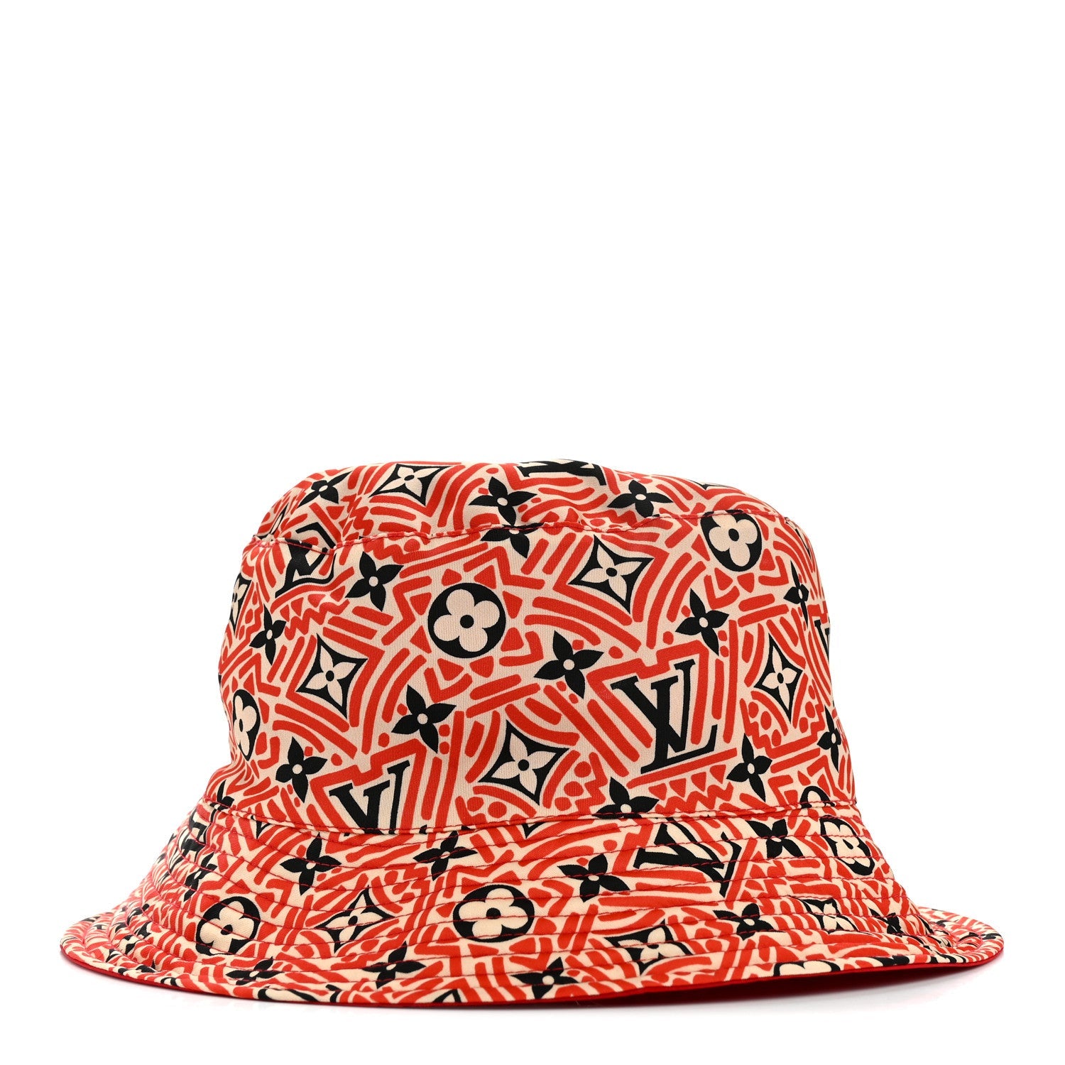 Nylon Canvas Monogram Giant Crafty Reversible Bucket Hat M Creme Rouge