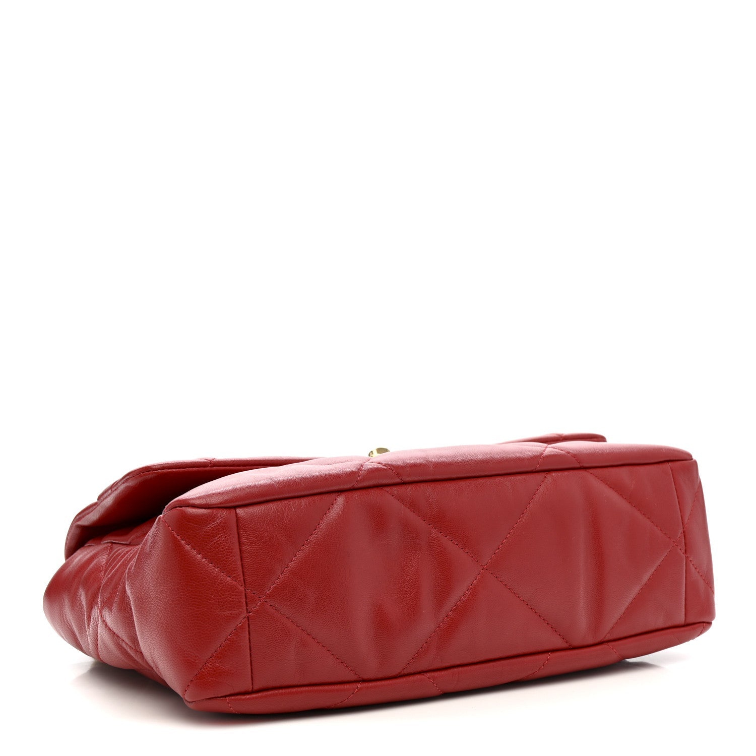 Goatskin Quilted Large Chanel 19 Flap Red