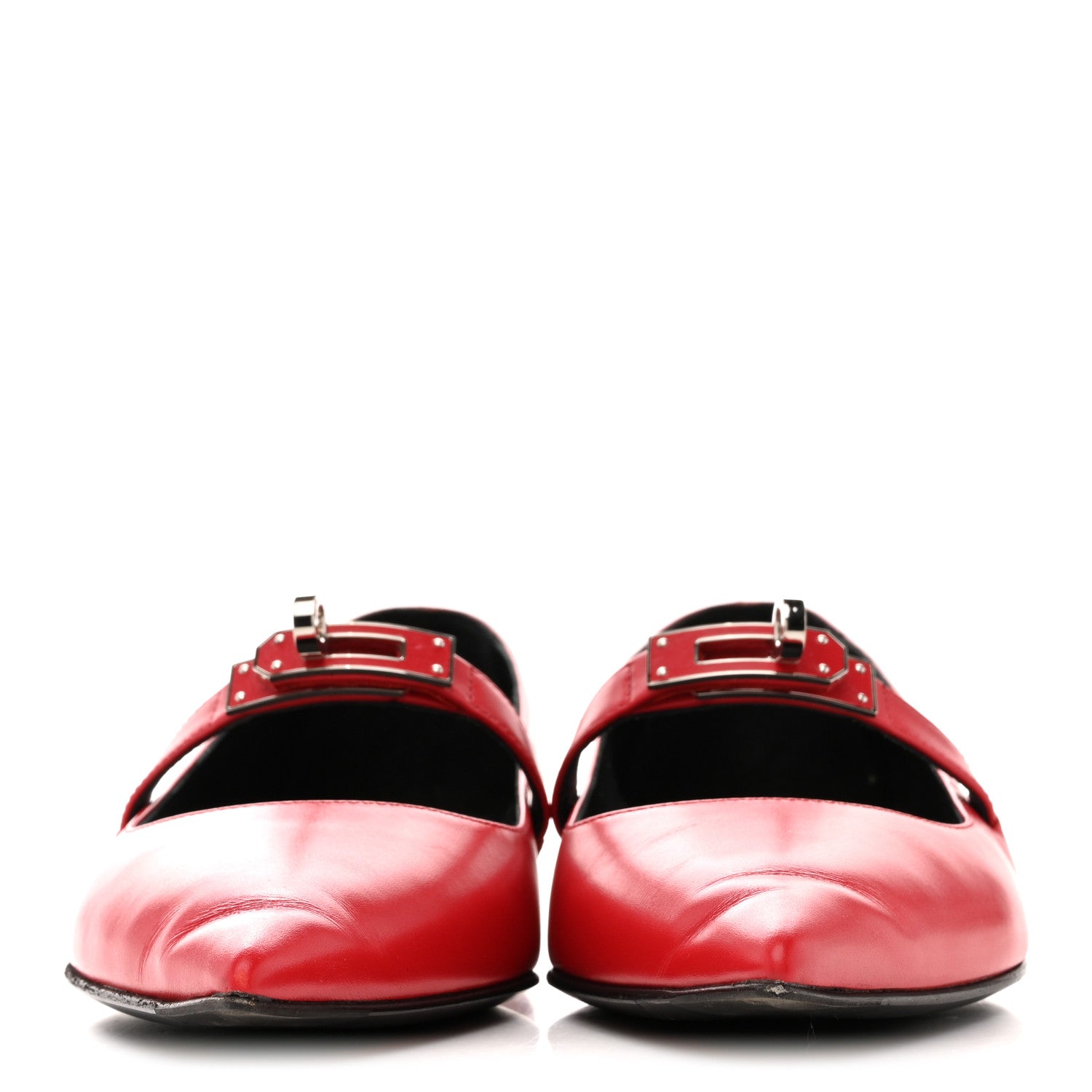 Calfskin Kelly Ballet Flats 36.5 Rouge Vif