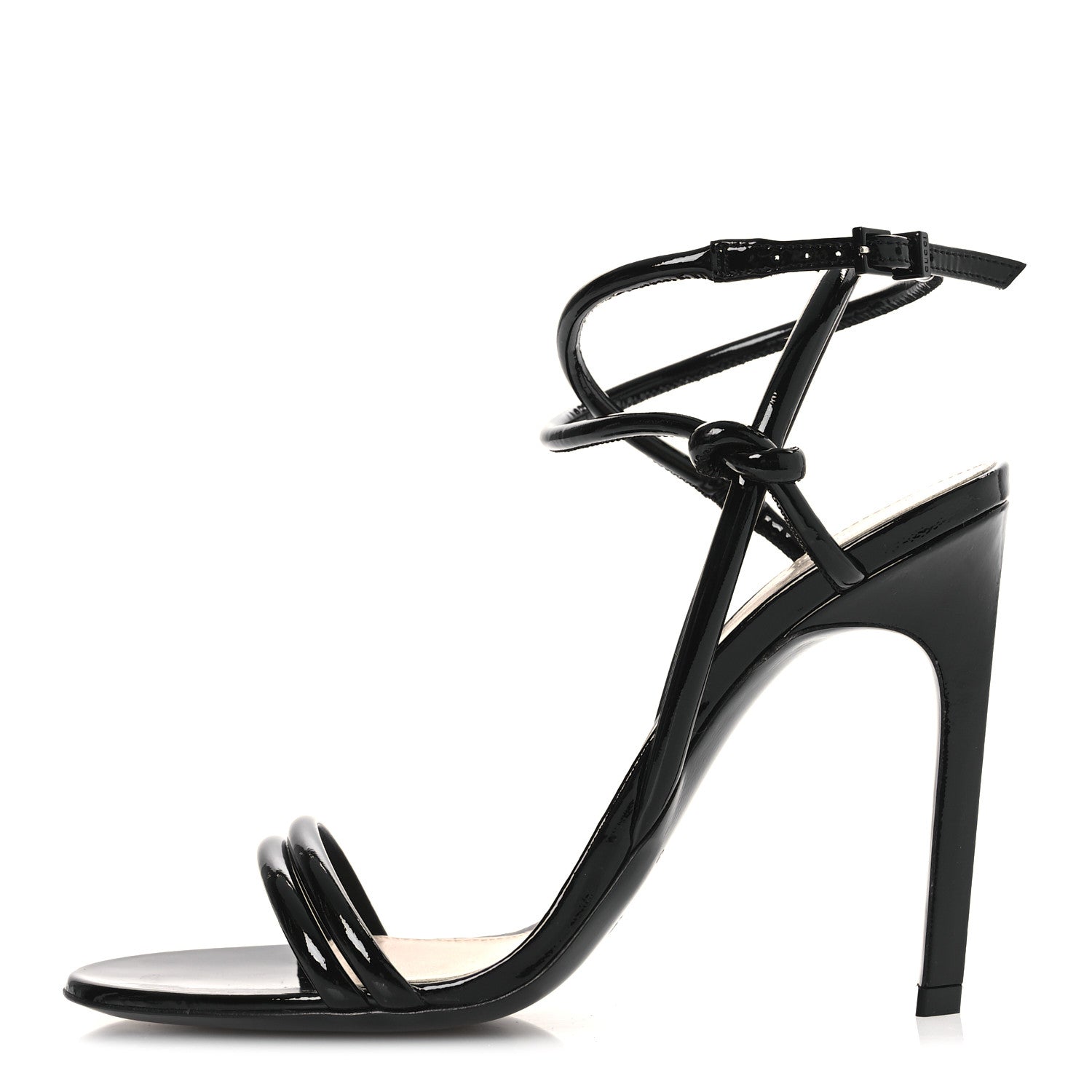 Patent Lambskin Walma 105 Sandals 36.5 Black