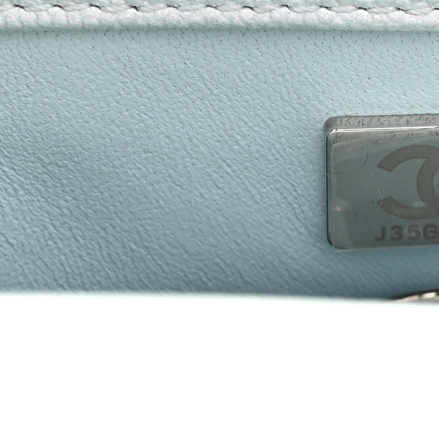 Iridescent Caviar Quilted Extra Mini Coco Handle Flap Light Blue