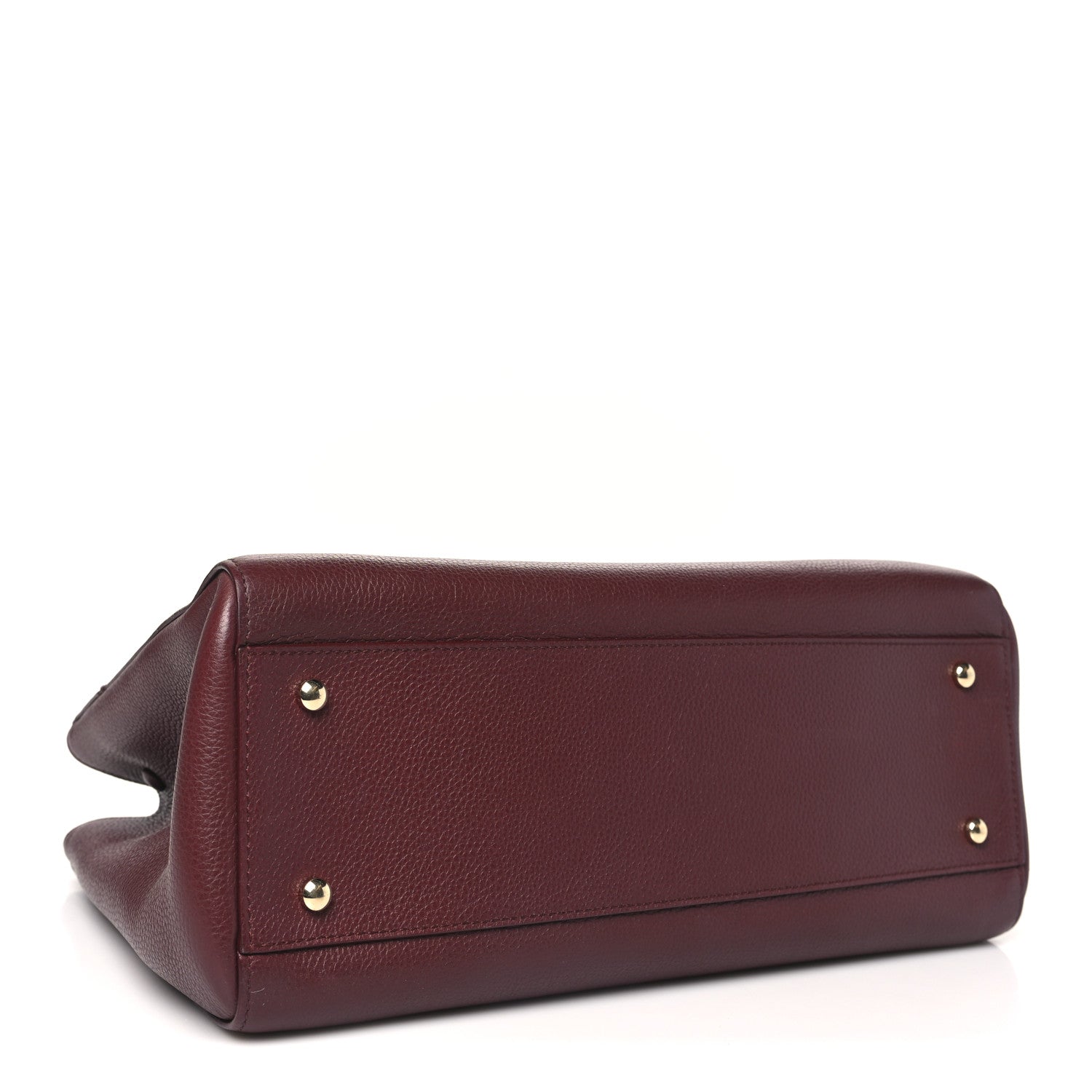 Grained Calfskin Small Neo Executive Shopper Tote  Burgundy