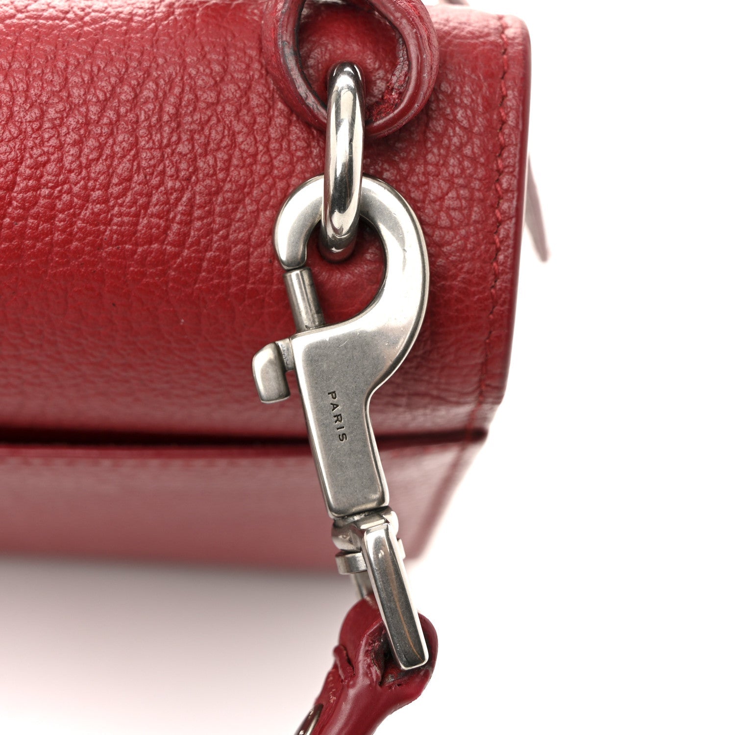Grained Calfskin Medium Monogram Sunset Satchel Red