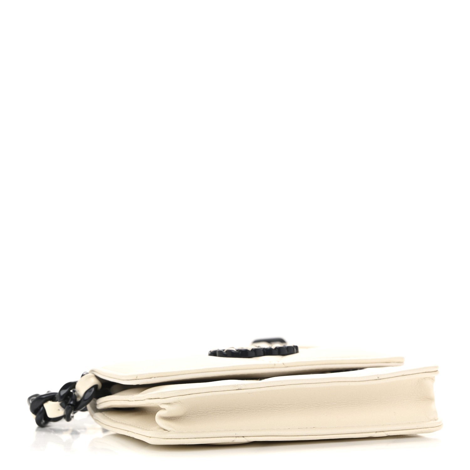Caviar Quilted My Everything Belt Flap Card Holder White