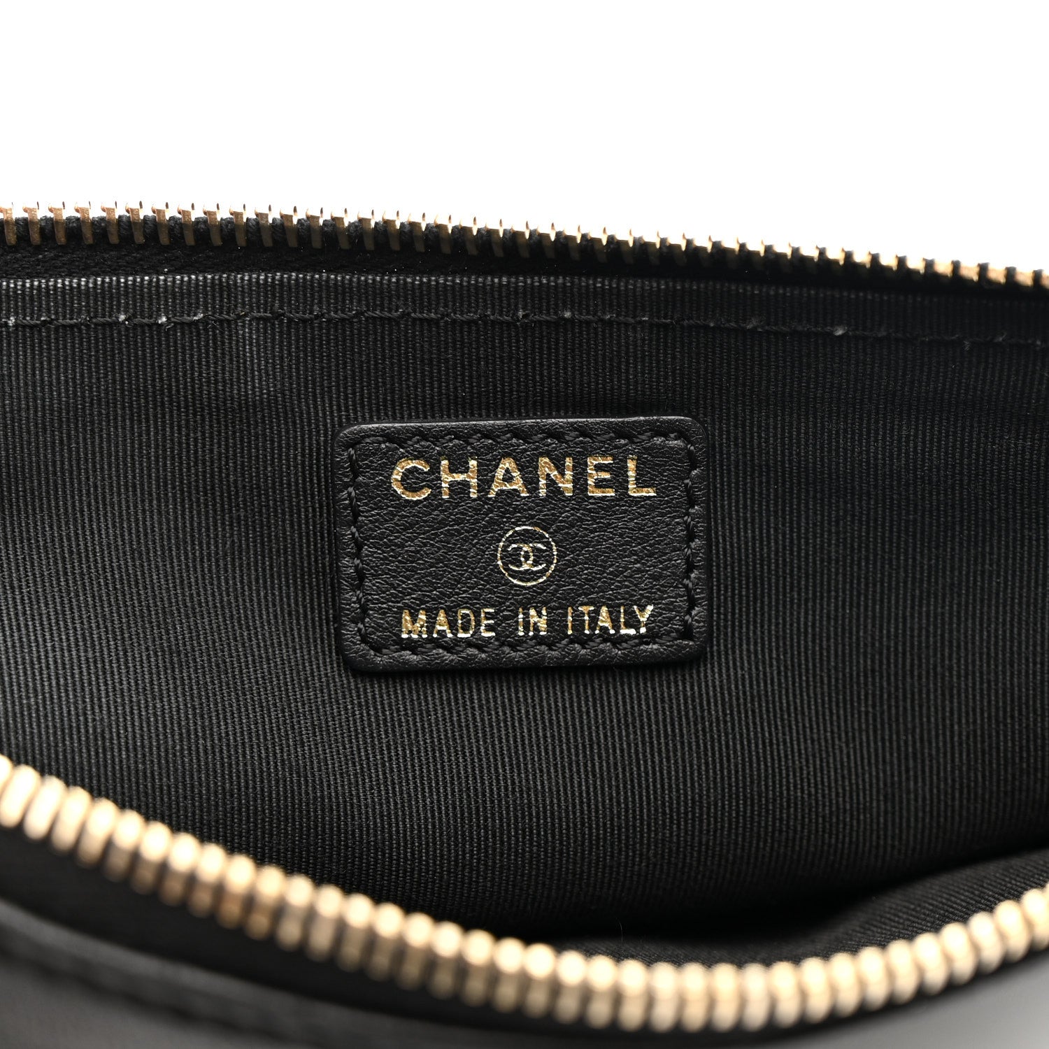 Lambskin Patent Camellia Wristlet Black
