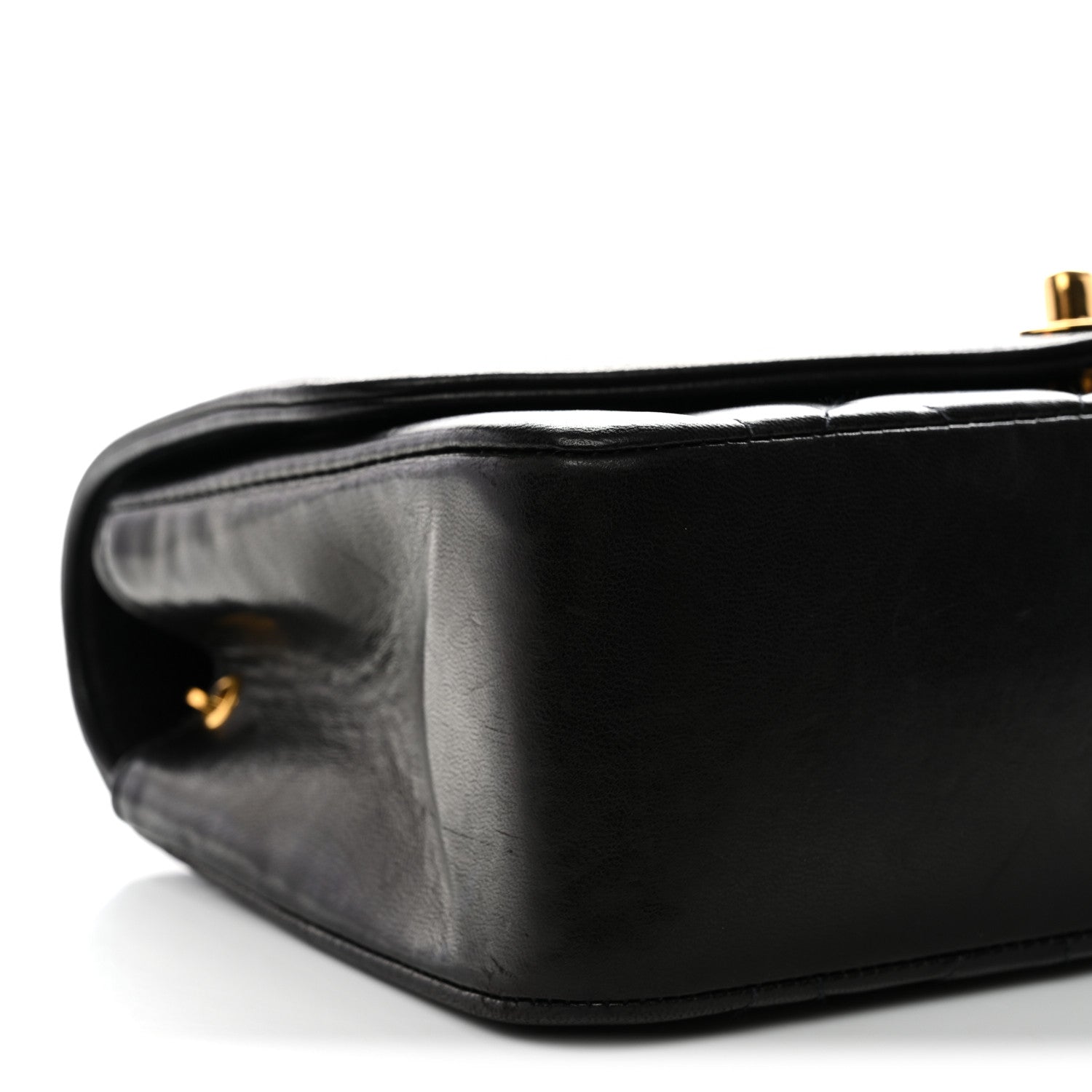Lambskin Quilted Small Single Flap Black