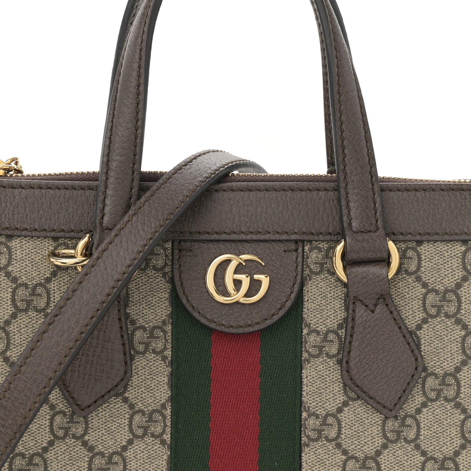 GG Supreme Monogram Small Ophidia Tote Bag Brown