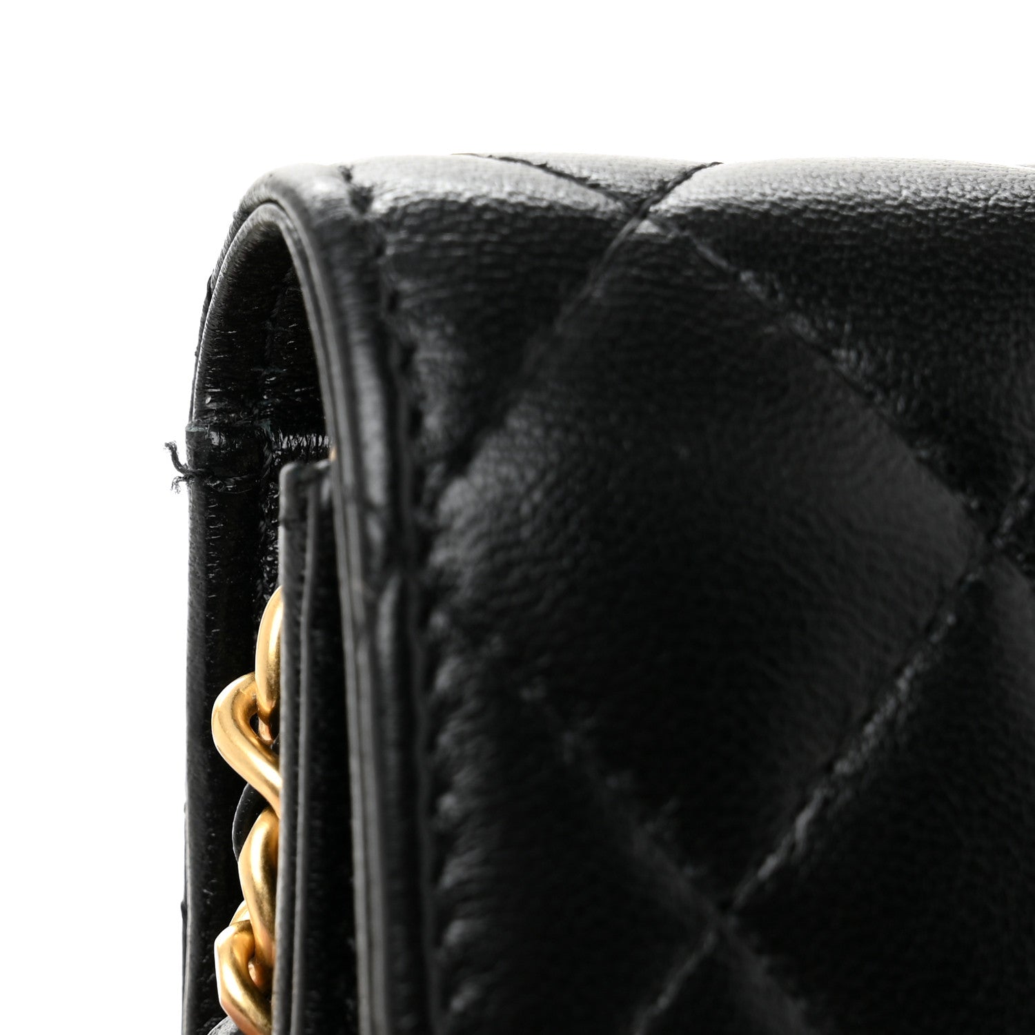 Lambskin Quilted Maxi Pearl Clutch With Chain Black