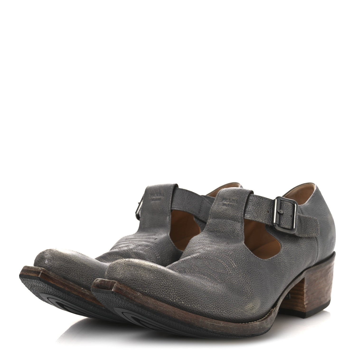 Antique Calfskin Mens Buckle Loafers 9.5 Mercurio