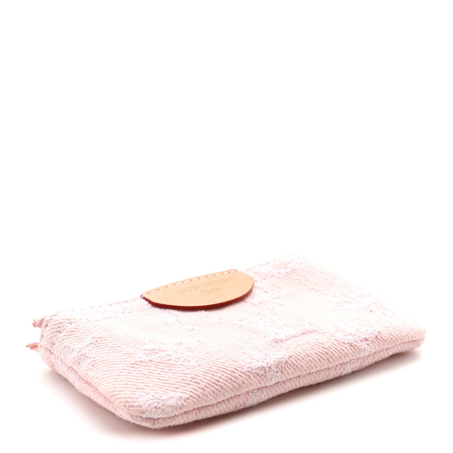 Monogram Denim Key Pouch Washed Pink