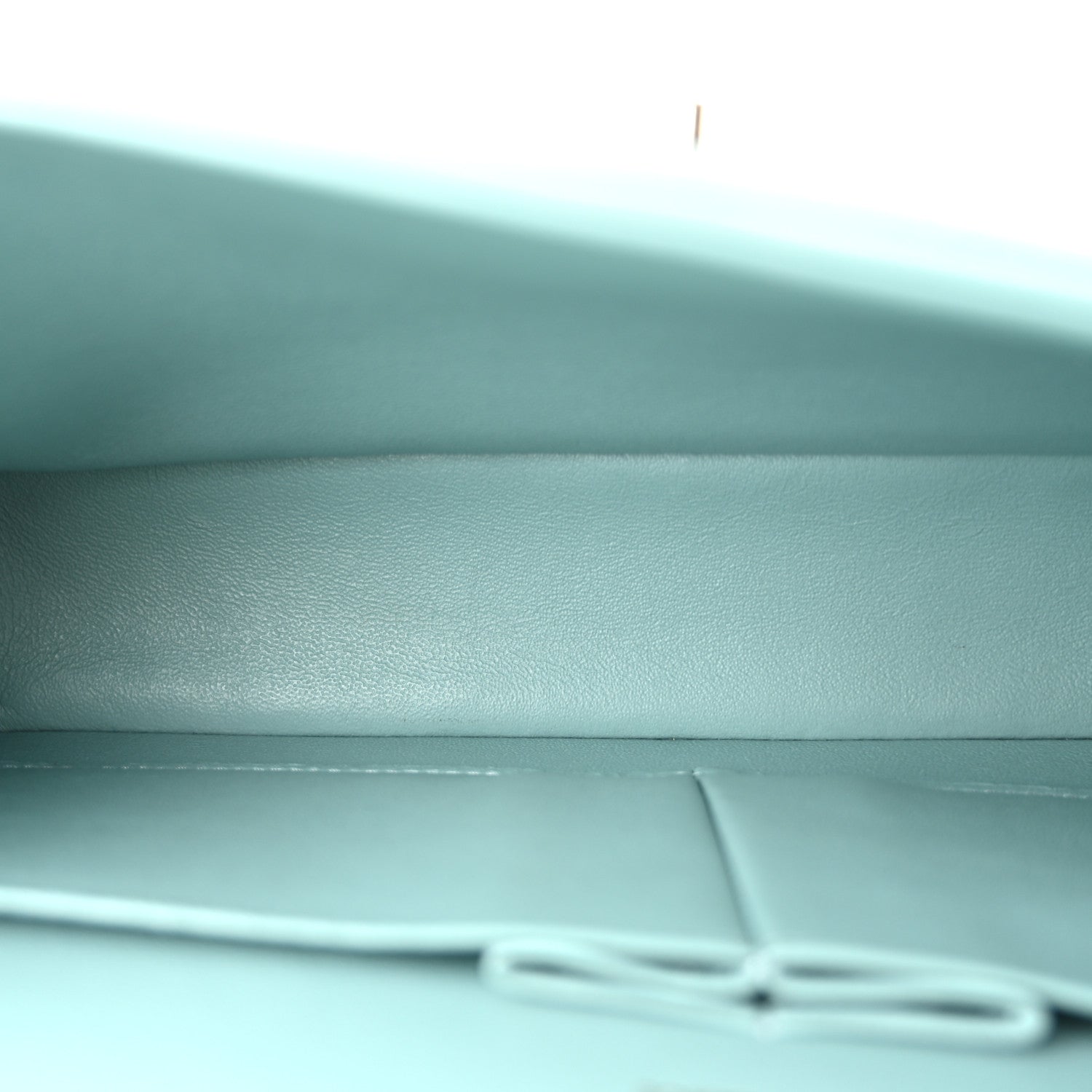 Caviar Quilted Medium Double Flap Light Blue