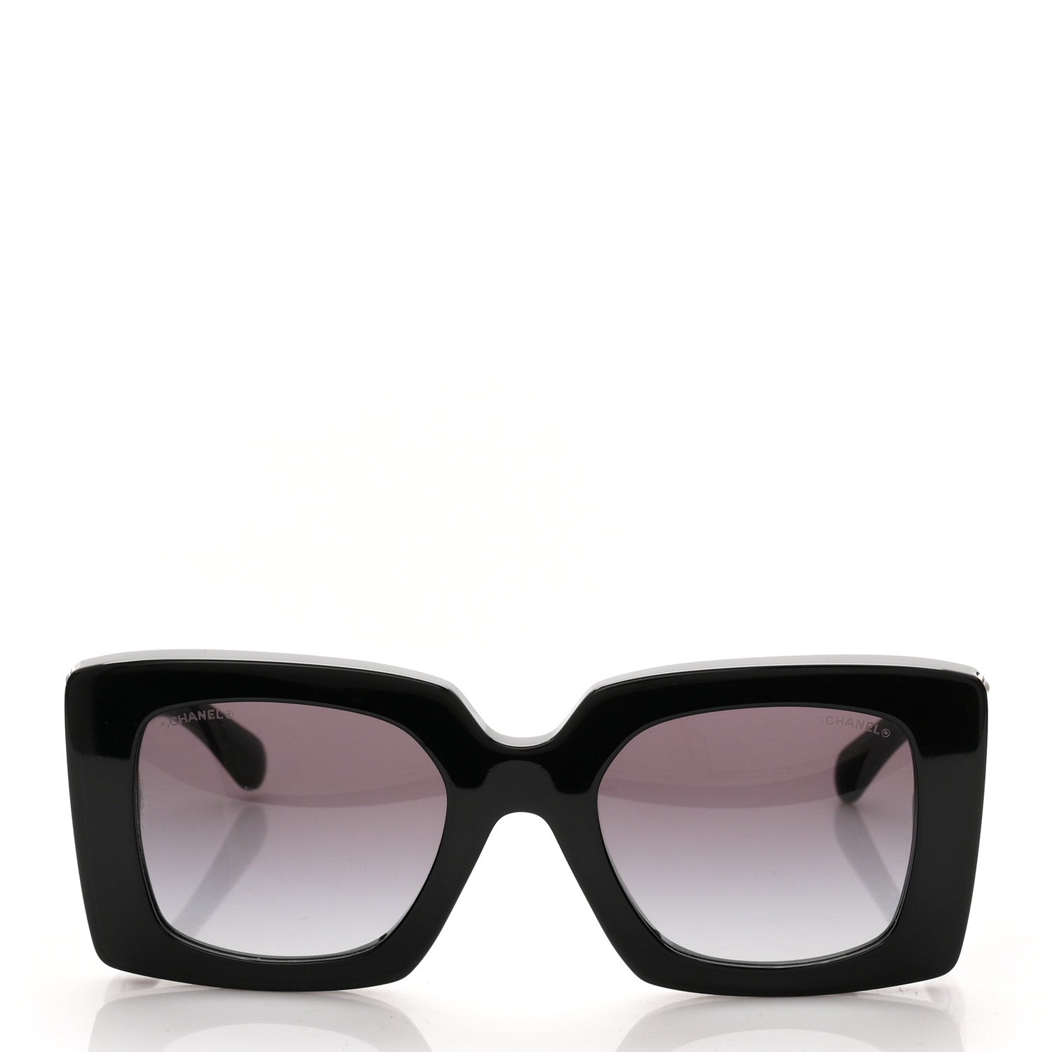 Acetate Pearl Rectangle Sunglasses 5480-H Black