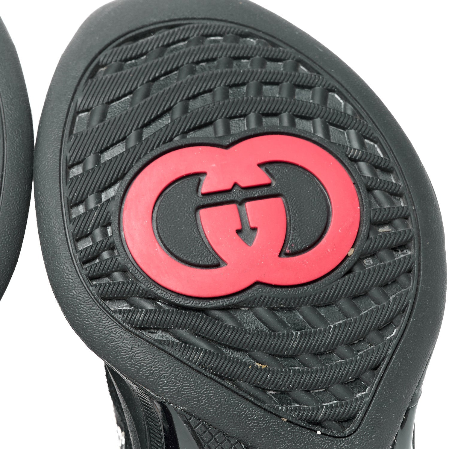 Tela Retino Mesh Crystal Suede GG Monogram Womens Gucci Run Sneakers 39 Black Silver
