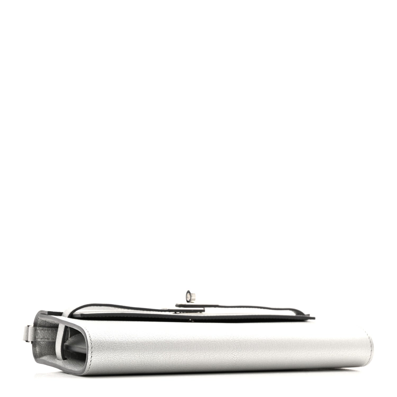 Metallic Chevre Chamkilight Kelly Wallet To Go Argent