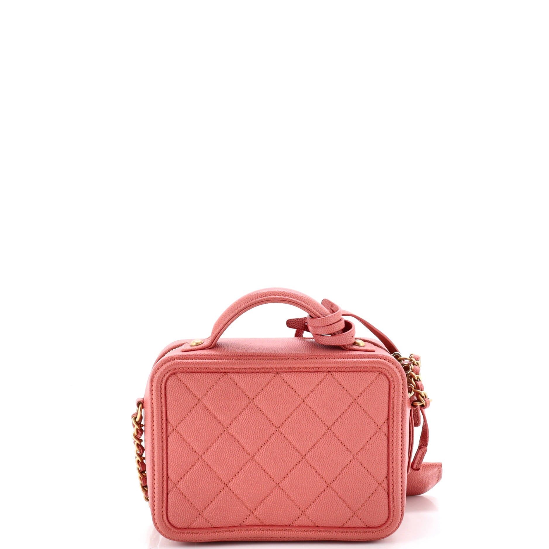 Filigree Vanity Case Quilted Caviar Small