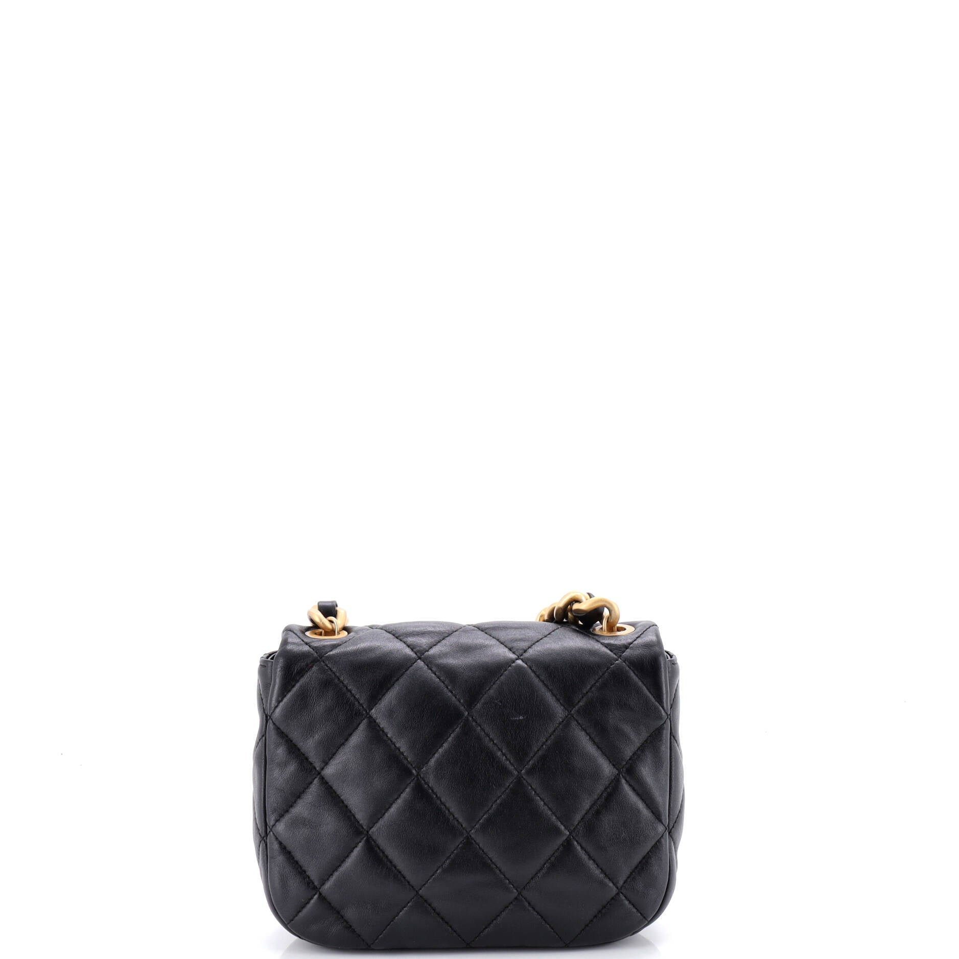 Lacquered Metal CC Flap Bag Quilted Lambskin Mini