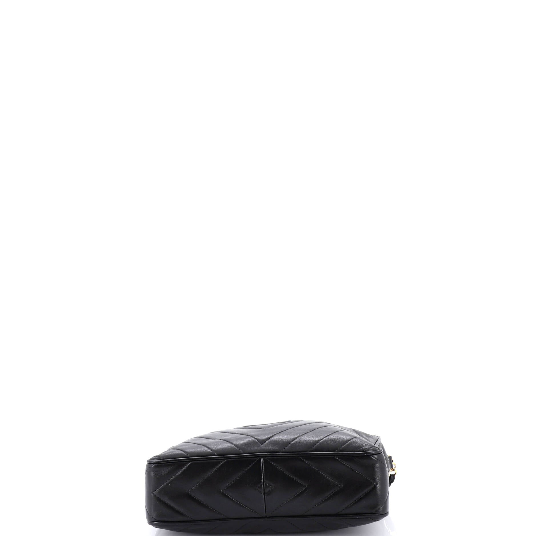 Vintage Diamond CC Camera Bag Chevron Lambskin Medium