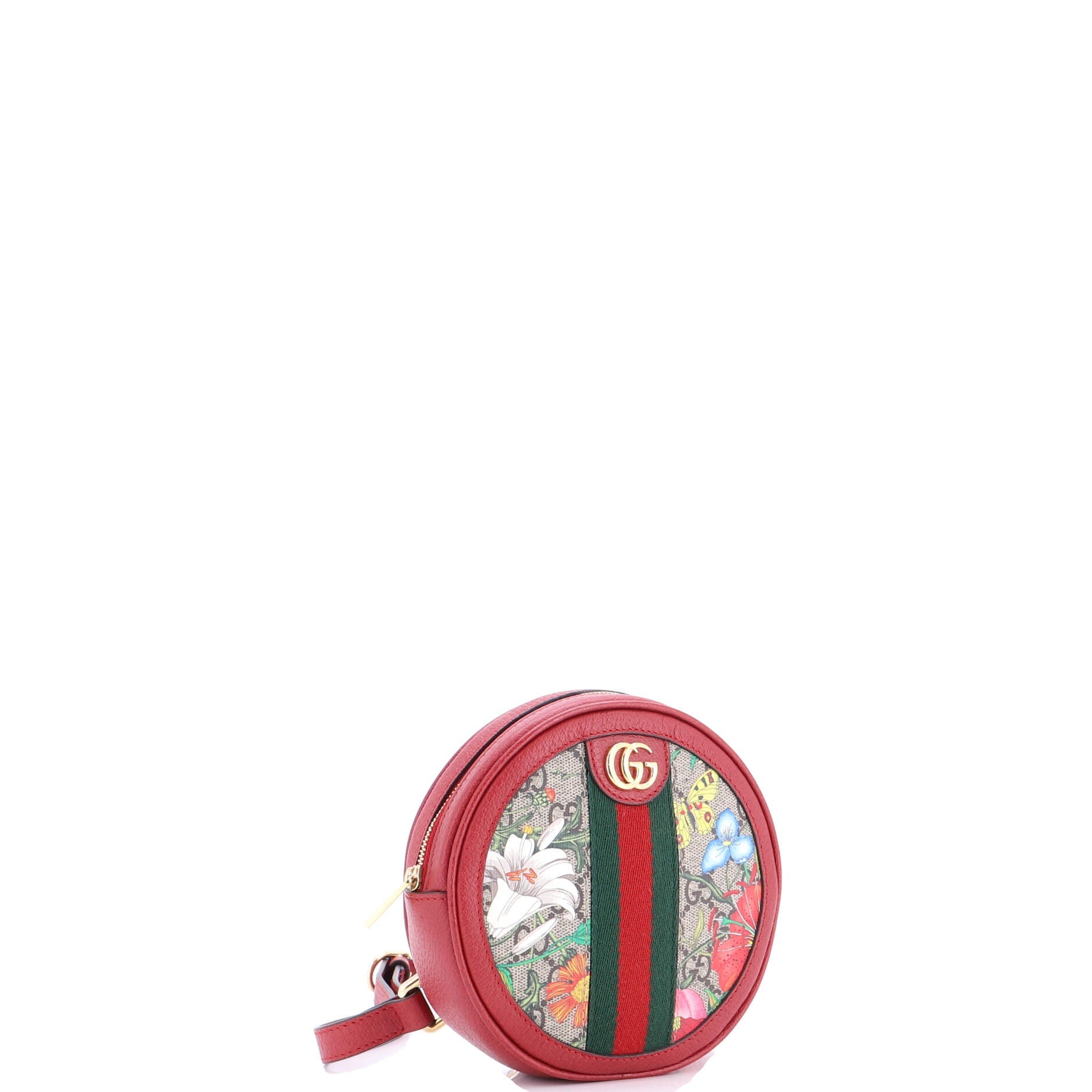 Ophidia Round Backpack Flora GG Coated Canvas Mini