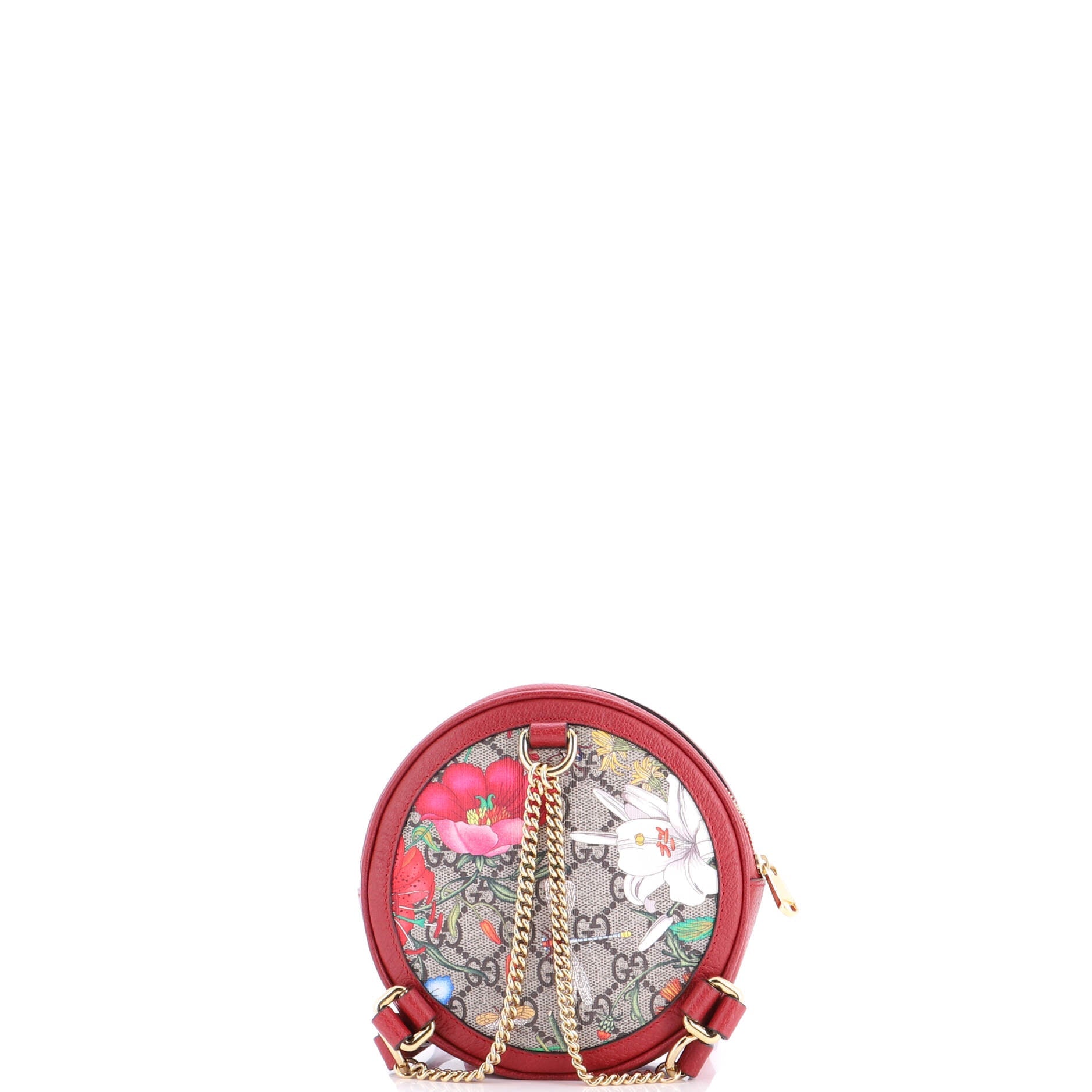 Ophidia Round Backpack Flora GG Coated Canvas Mini