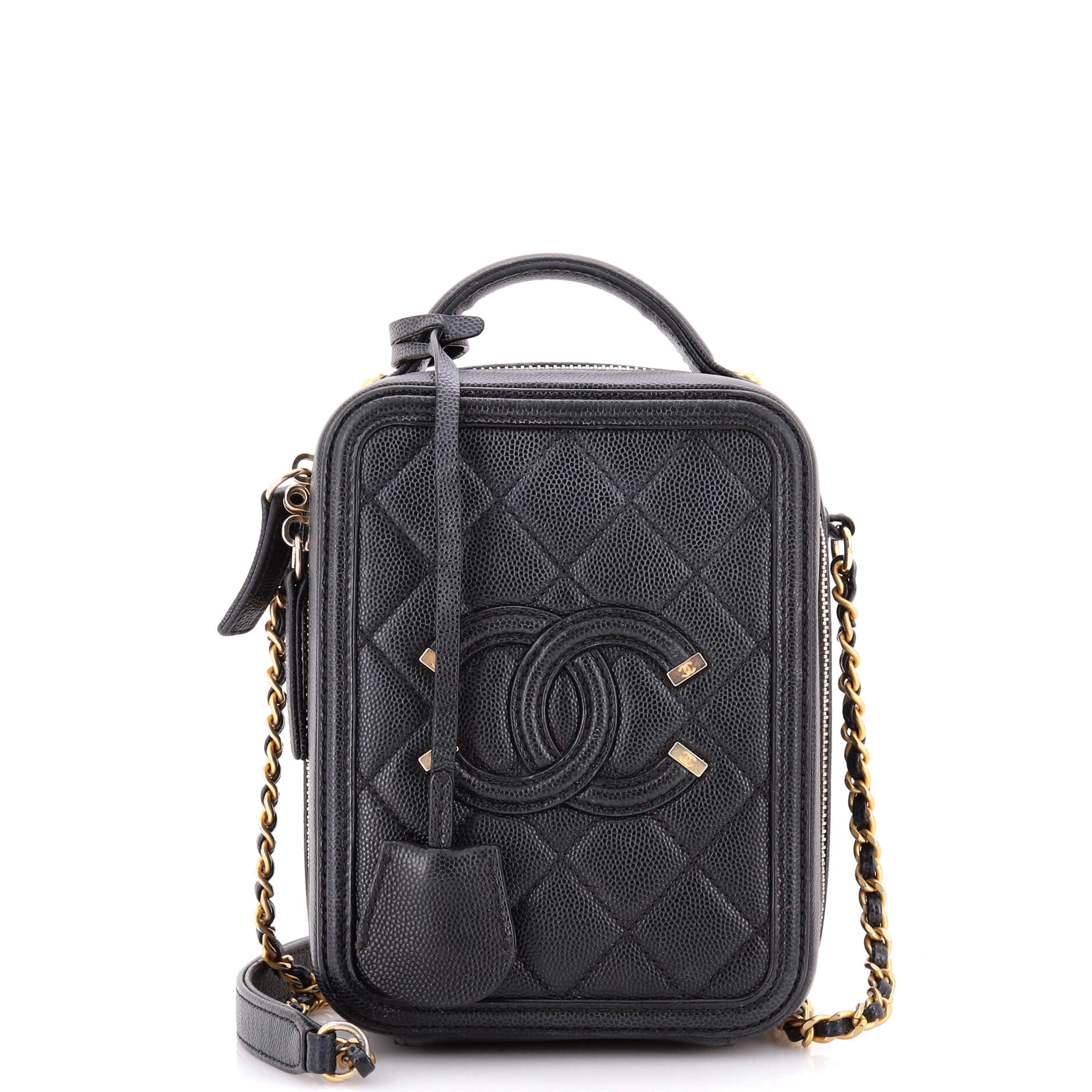 Filigree Vertical Vanity Case Quilted Caviar