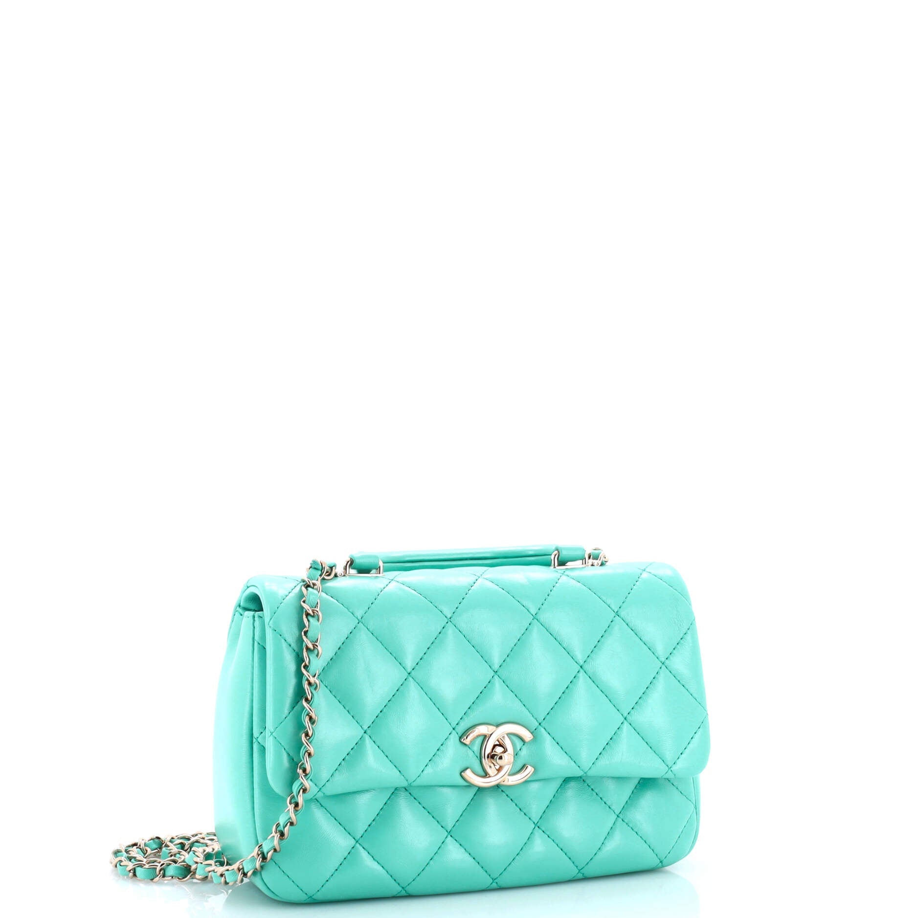 Coco Trip Flap Bag Quilted Shiny Lambskin Medium