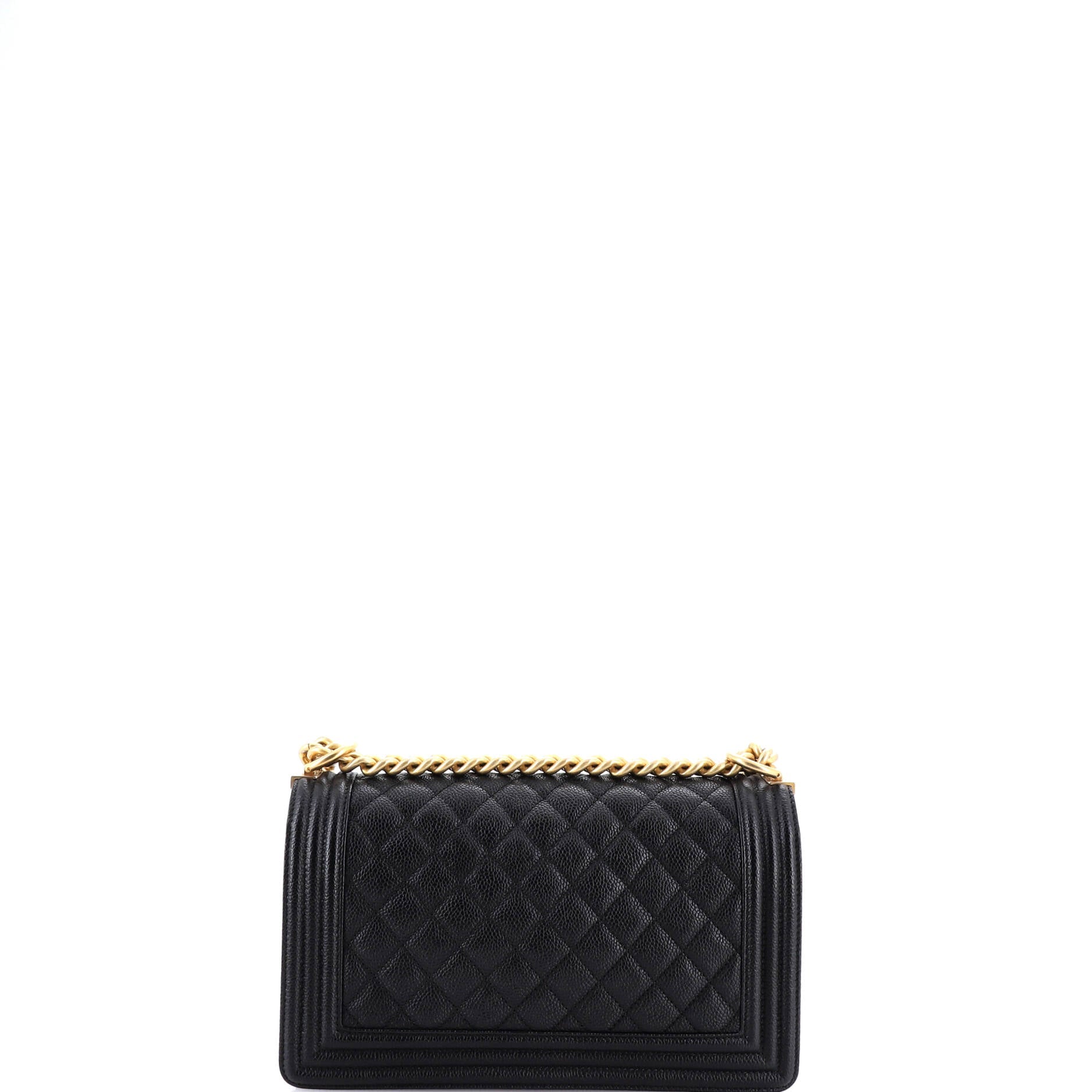 Boy Flap Bag Quilted Caviar Old Medium
