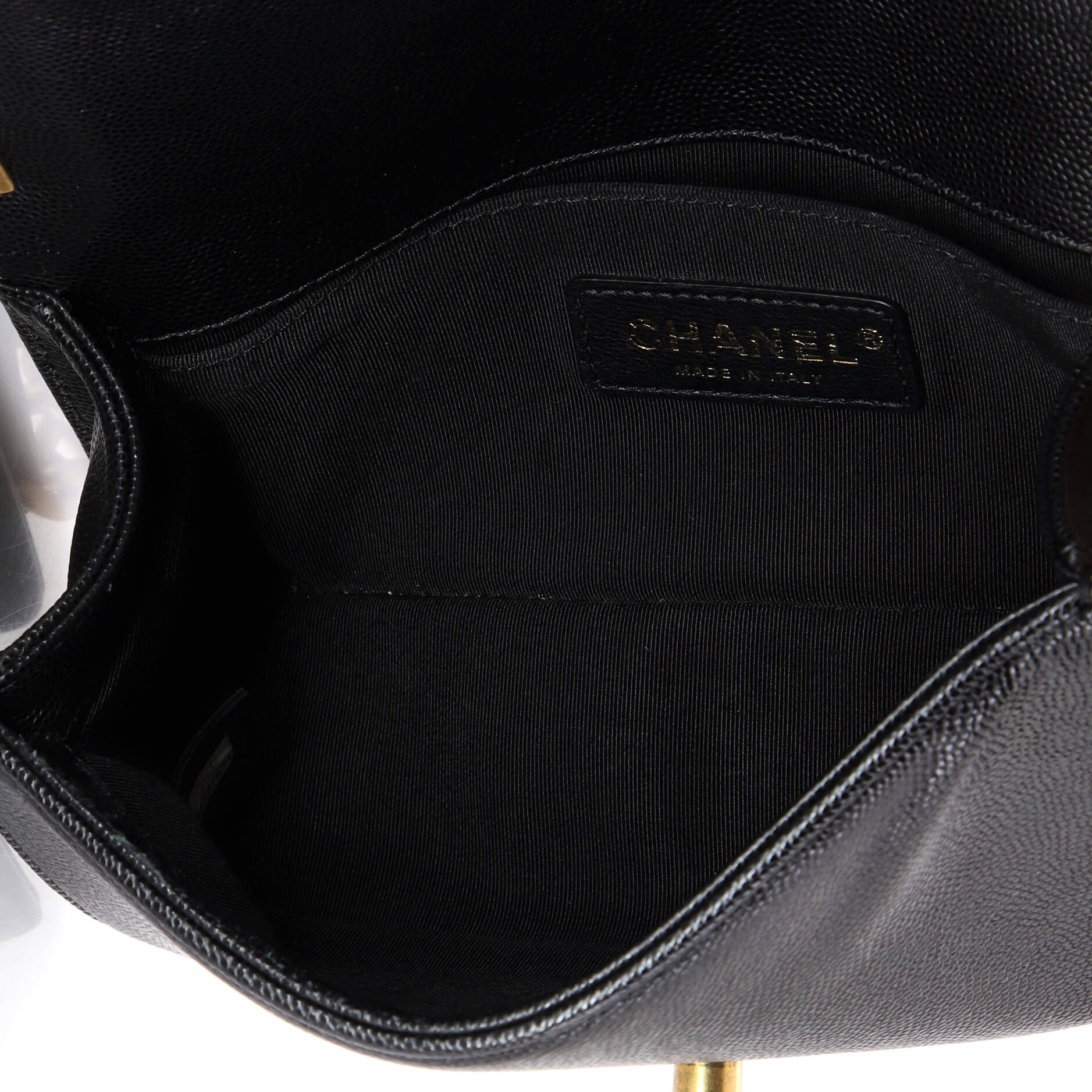 Boy Flap Bag Quilted Caviar Small