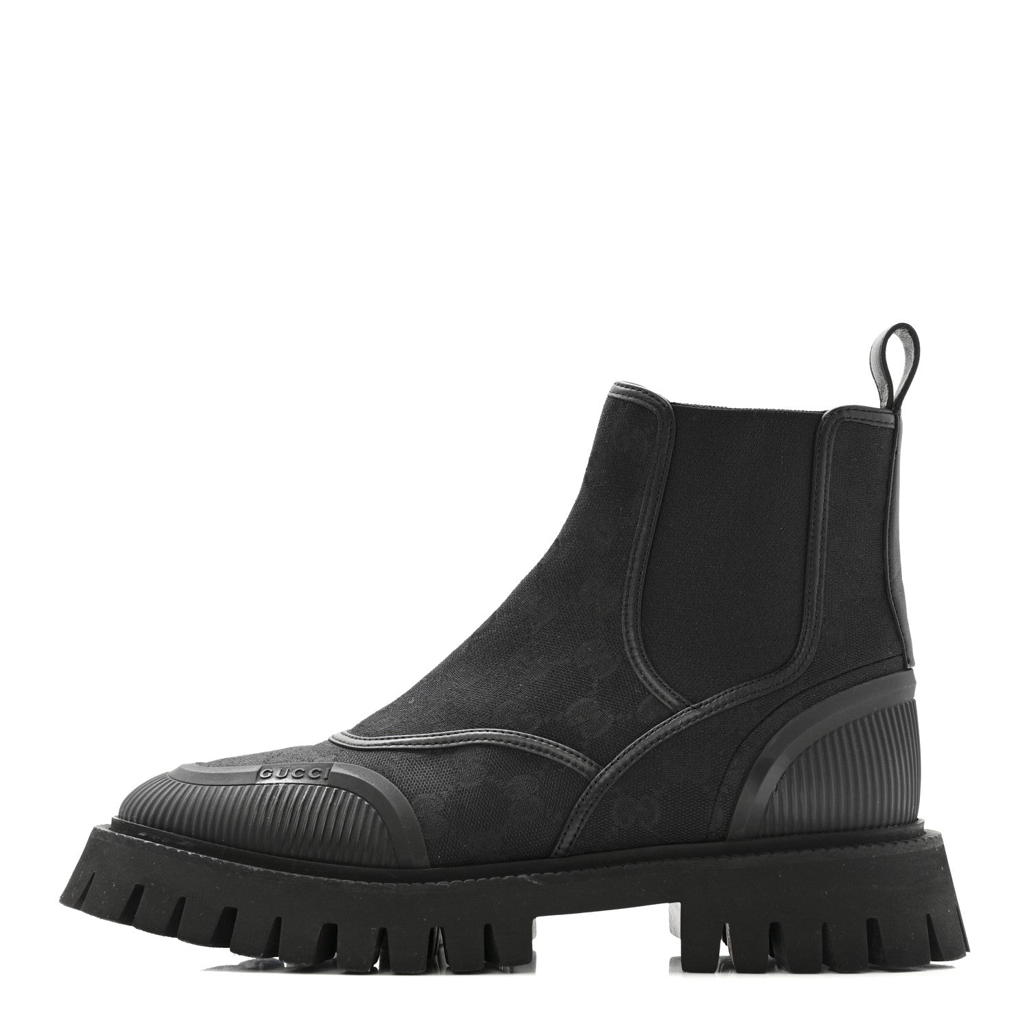 Canvas Calfskin GG Supreme Ankle Boots 39 Black