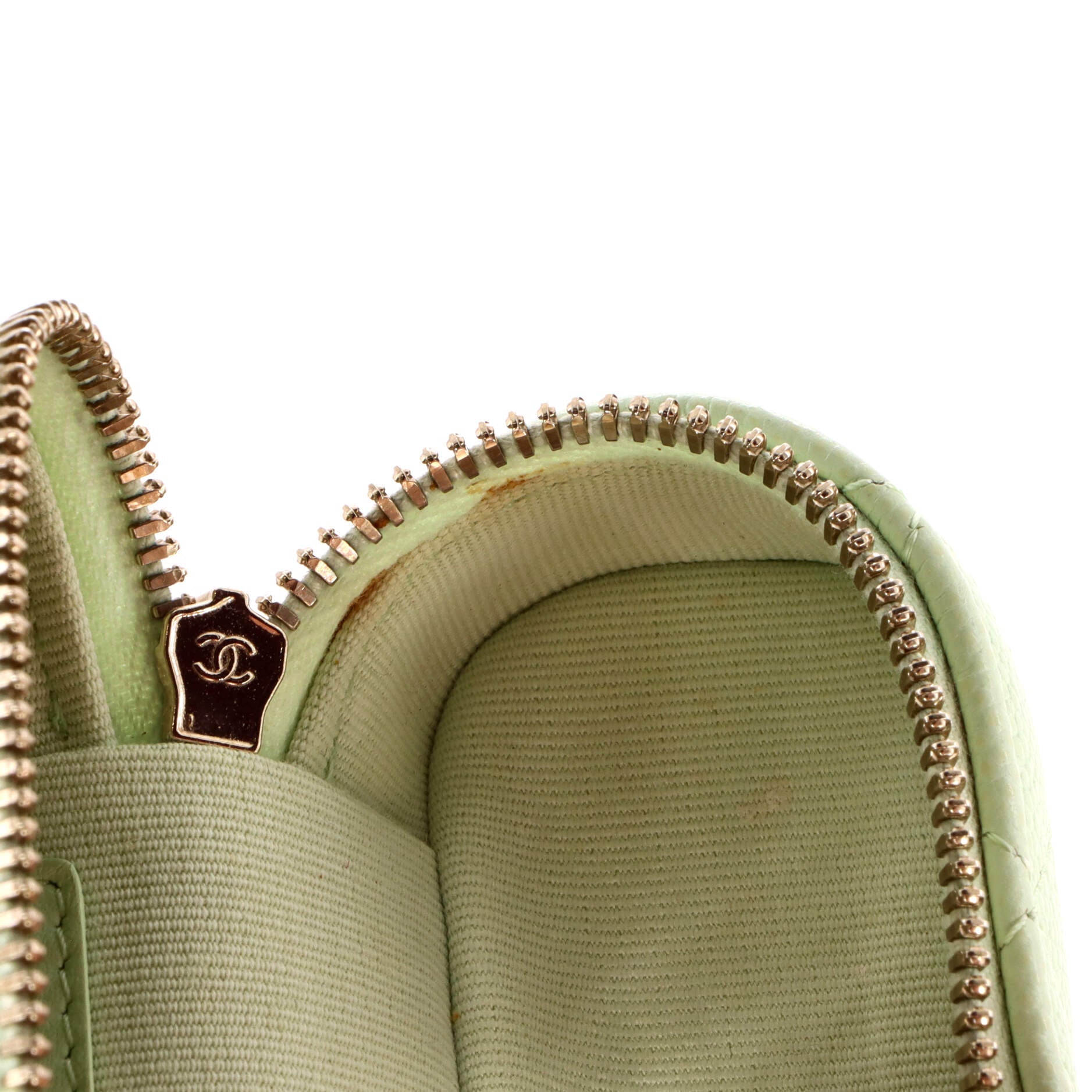 Handle with Care Vanity Case with Chain Quilted Caviar