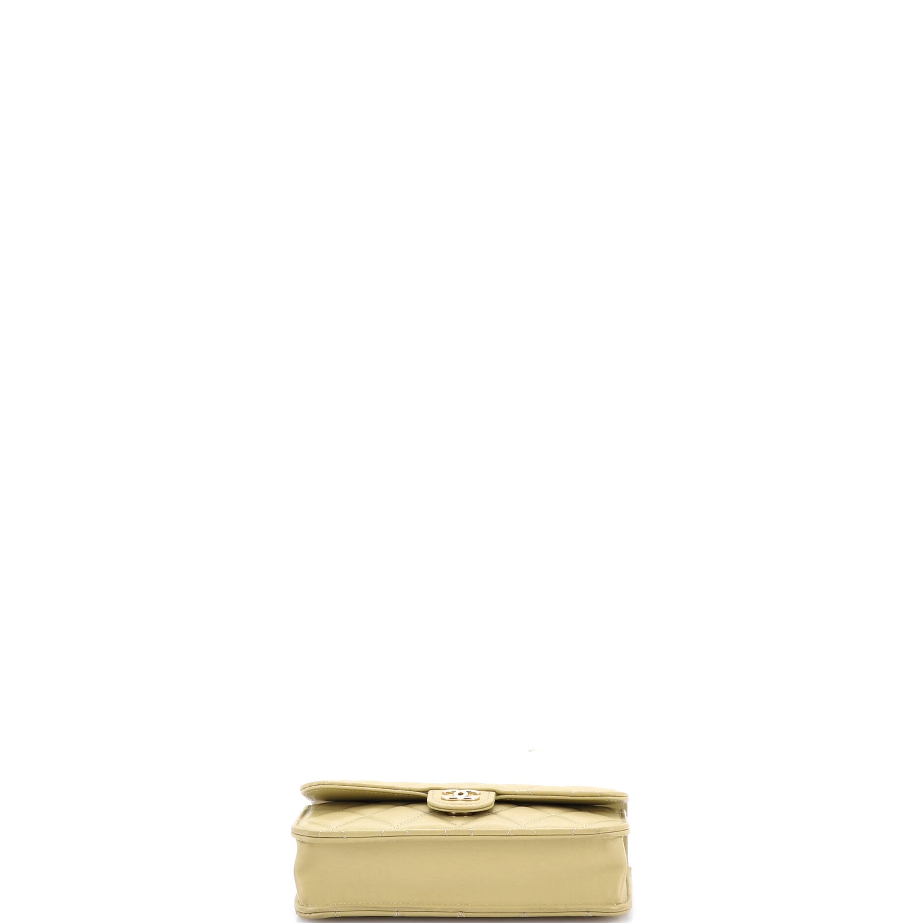 Classic Top Handle Flap Phone Holder with Chain Quilted Lambskin