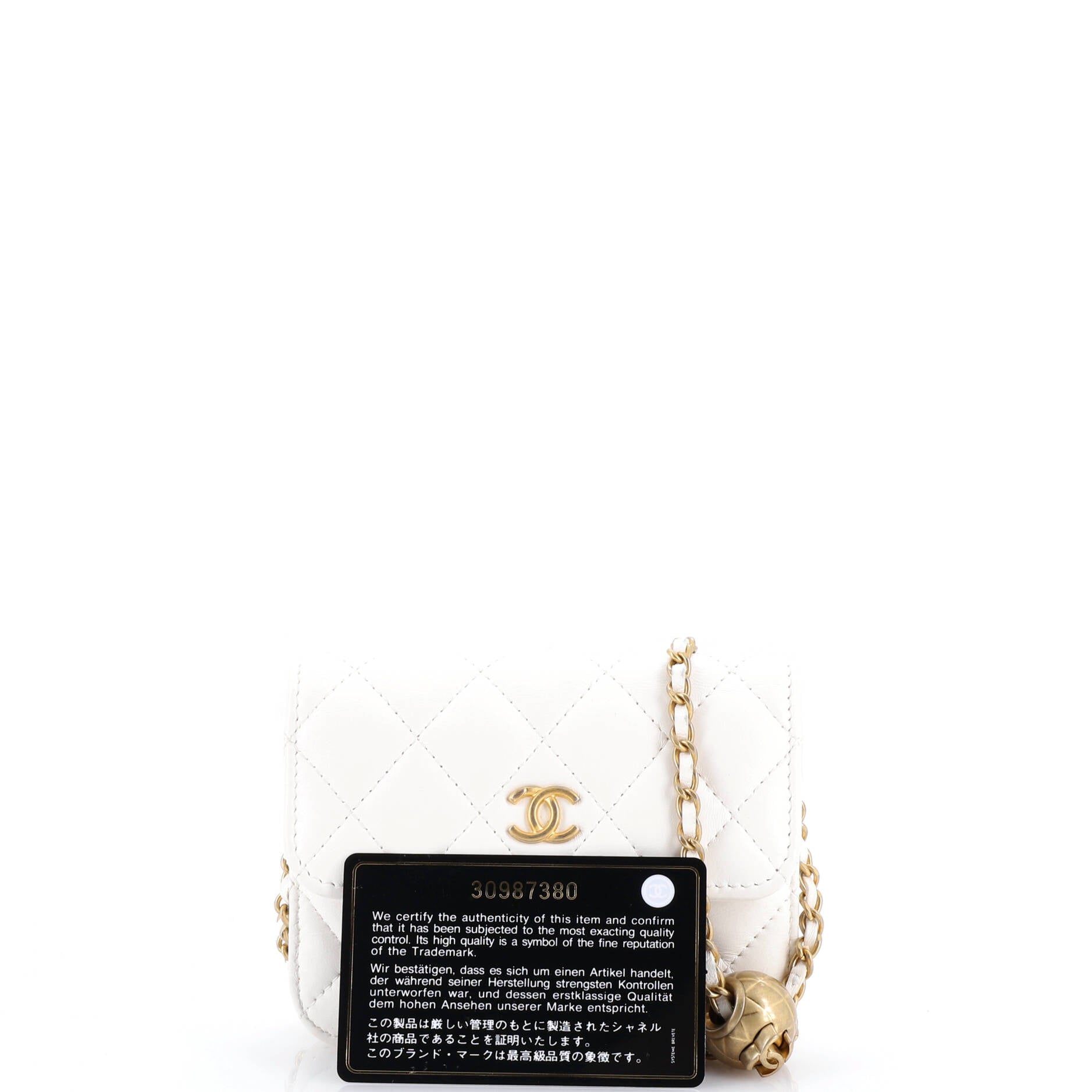 Pearl Crush Flap Clutch with Chain Quilted Lambskin Mini