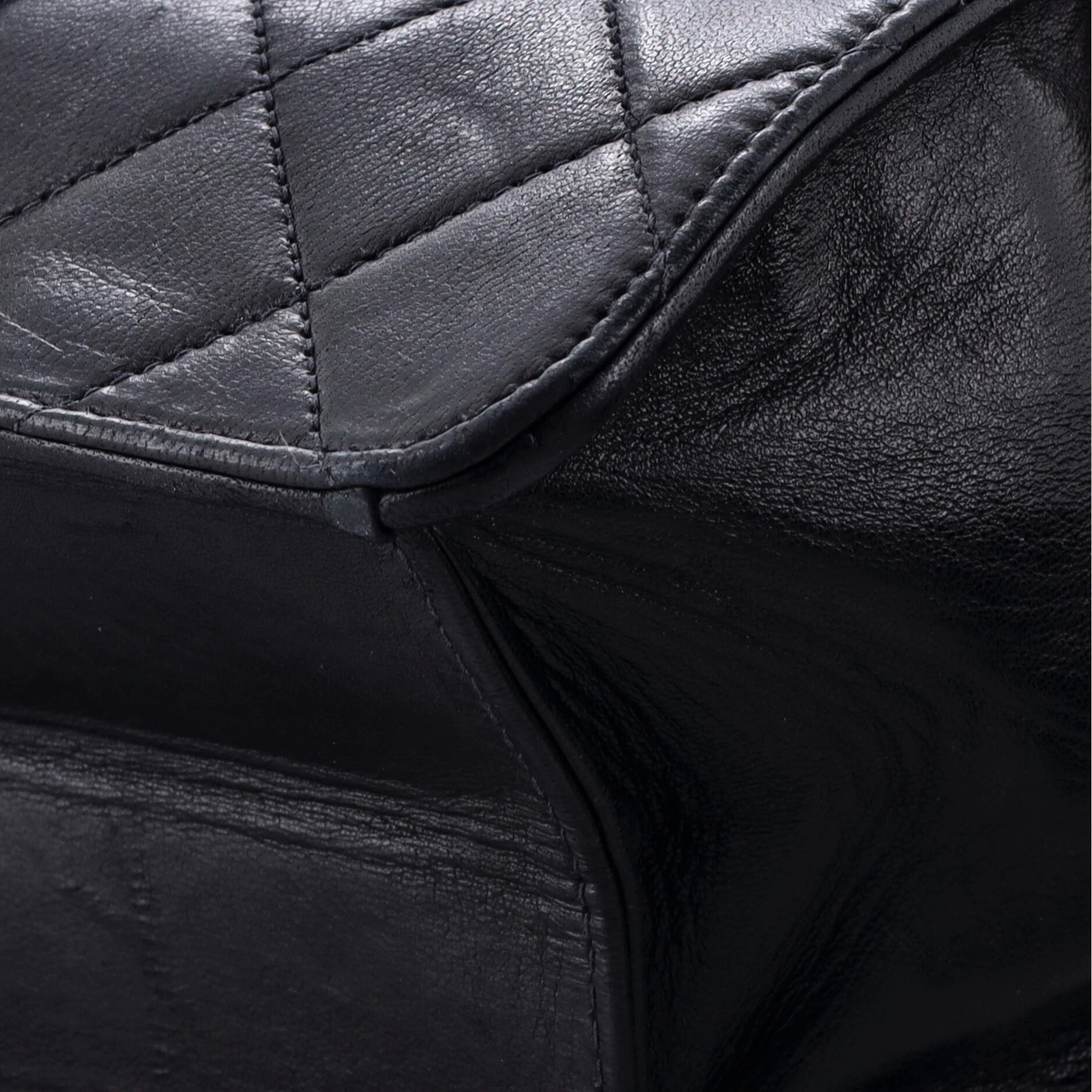 Vintage Clutch with Chain Quilted Leather Small