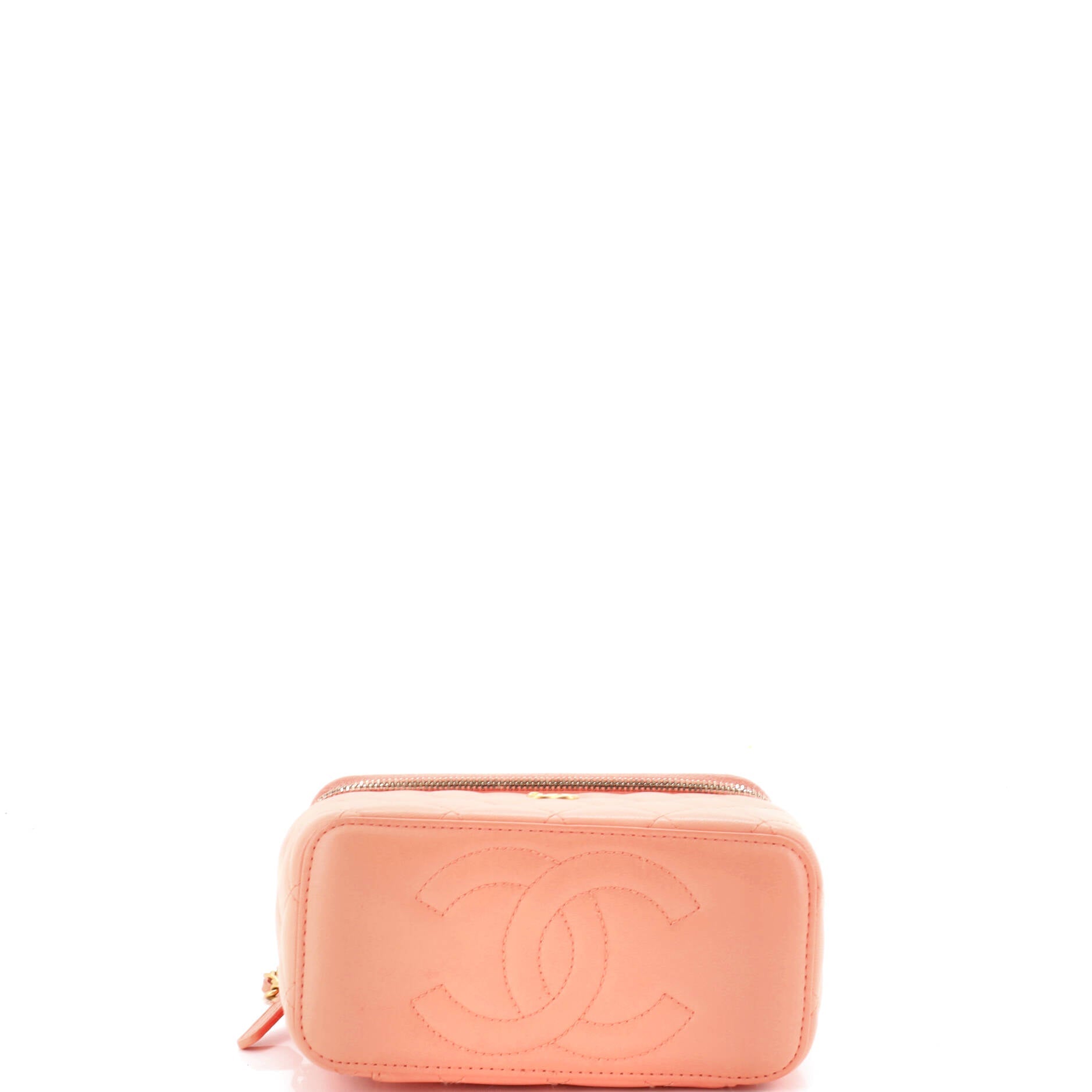 Pearl Crush Vanity Case with Chain Quilted Lambskin Small