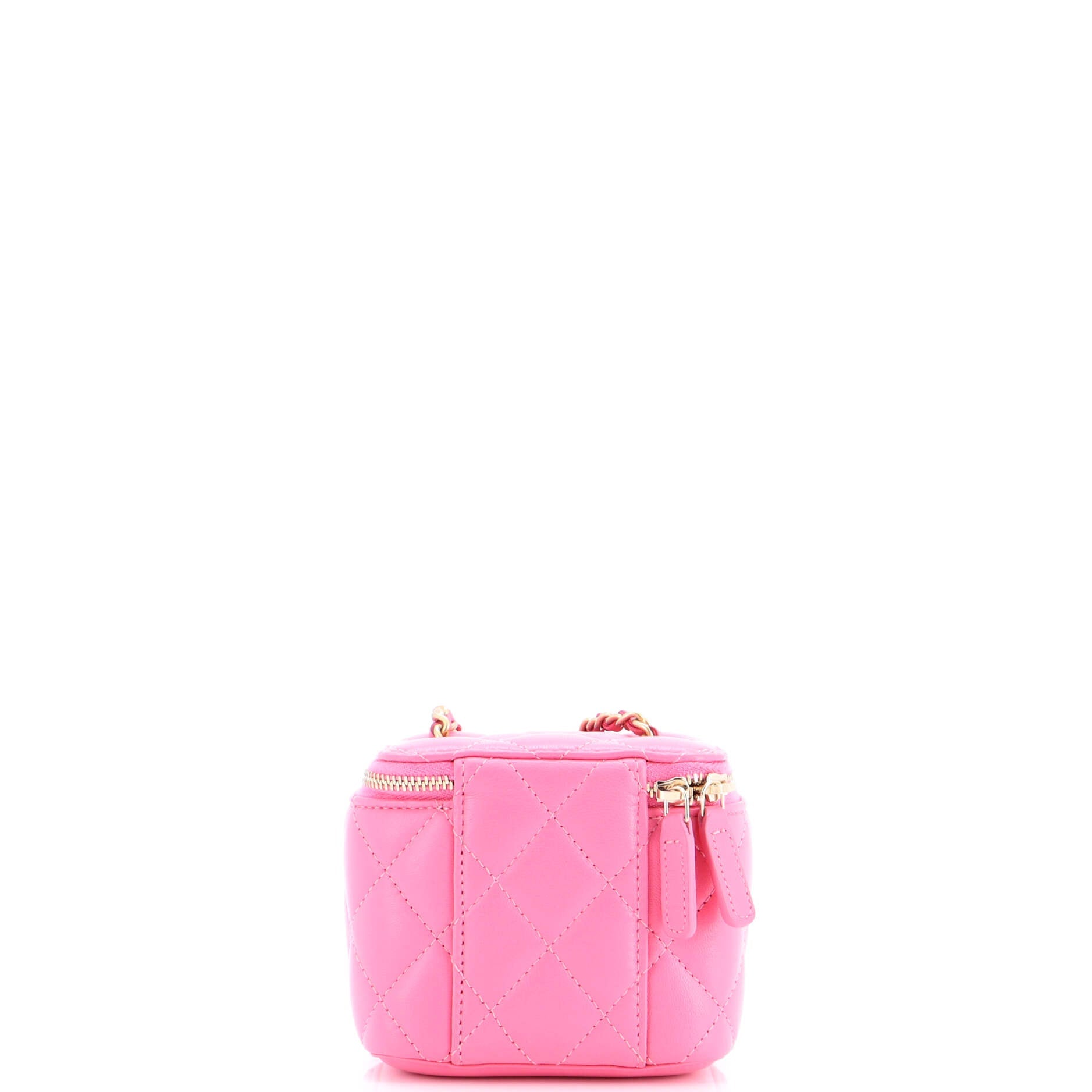 Pearl Crush Vanity Case with Chain Quilted Lambskin Mini