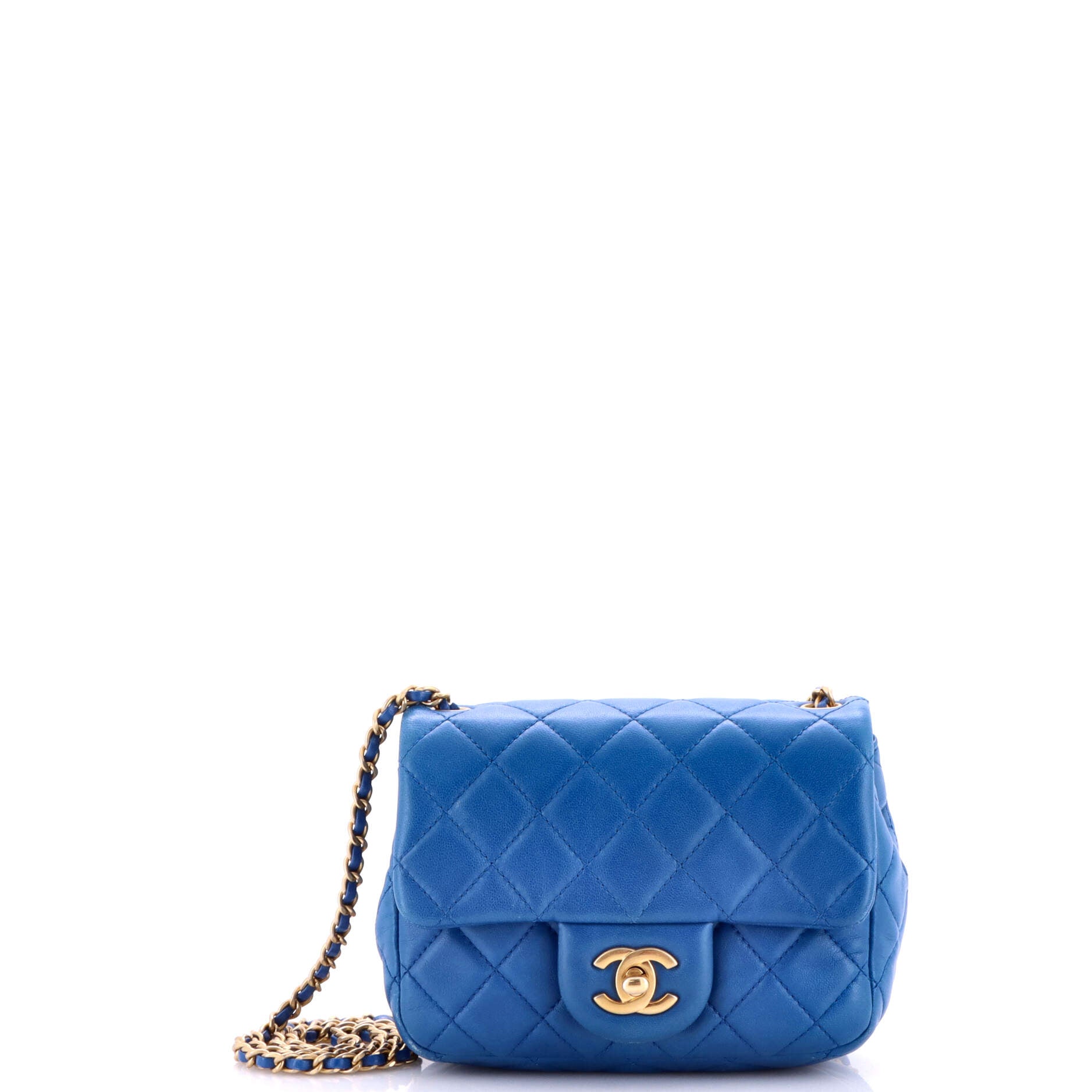 Pearl Crush Square Flap Bag Quilted Lambskin Mini