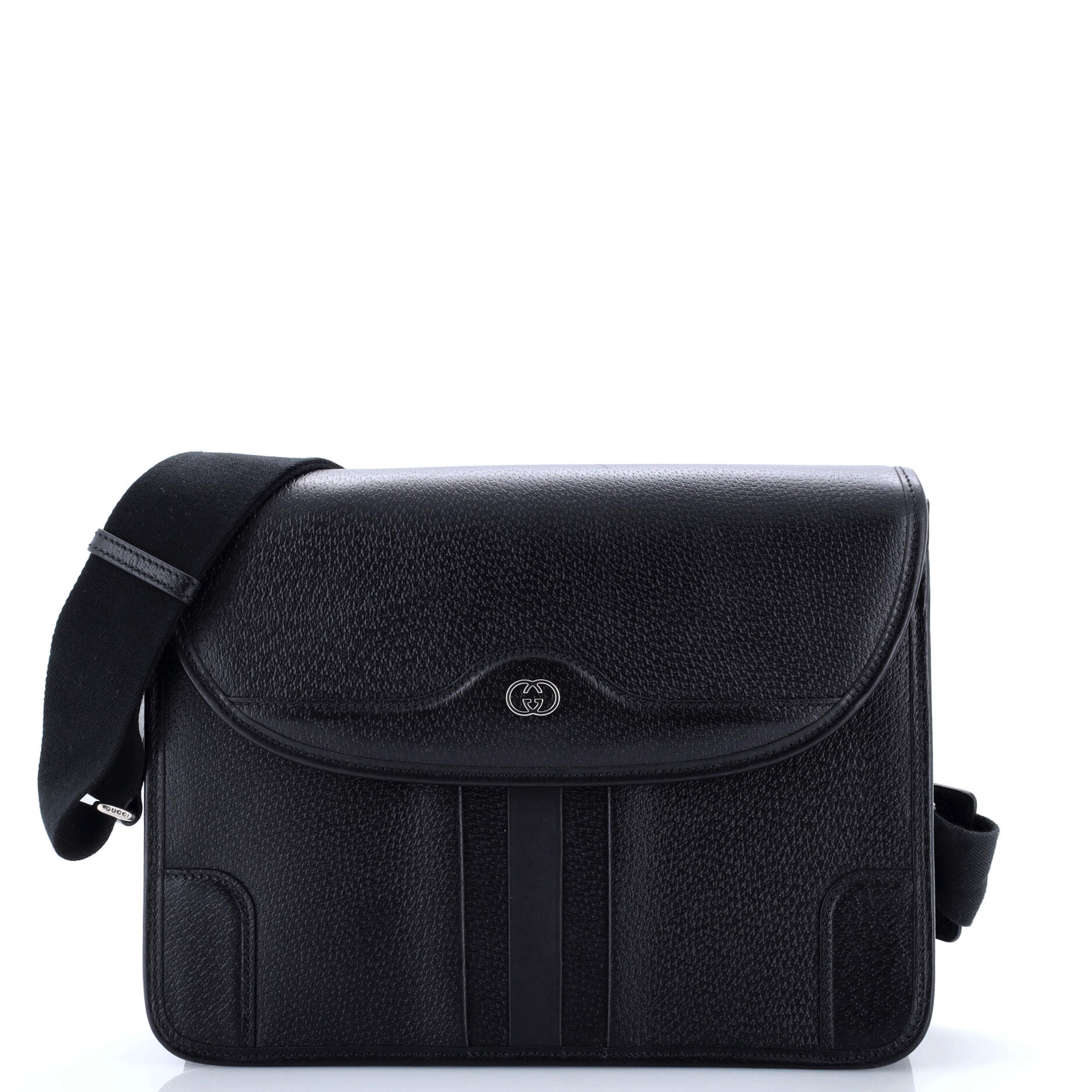 Interlocking G Flap Messenger Bag Leather