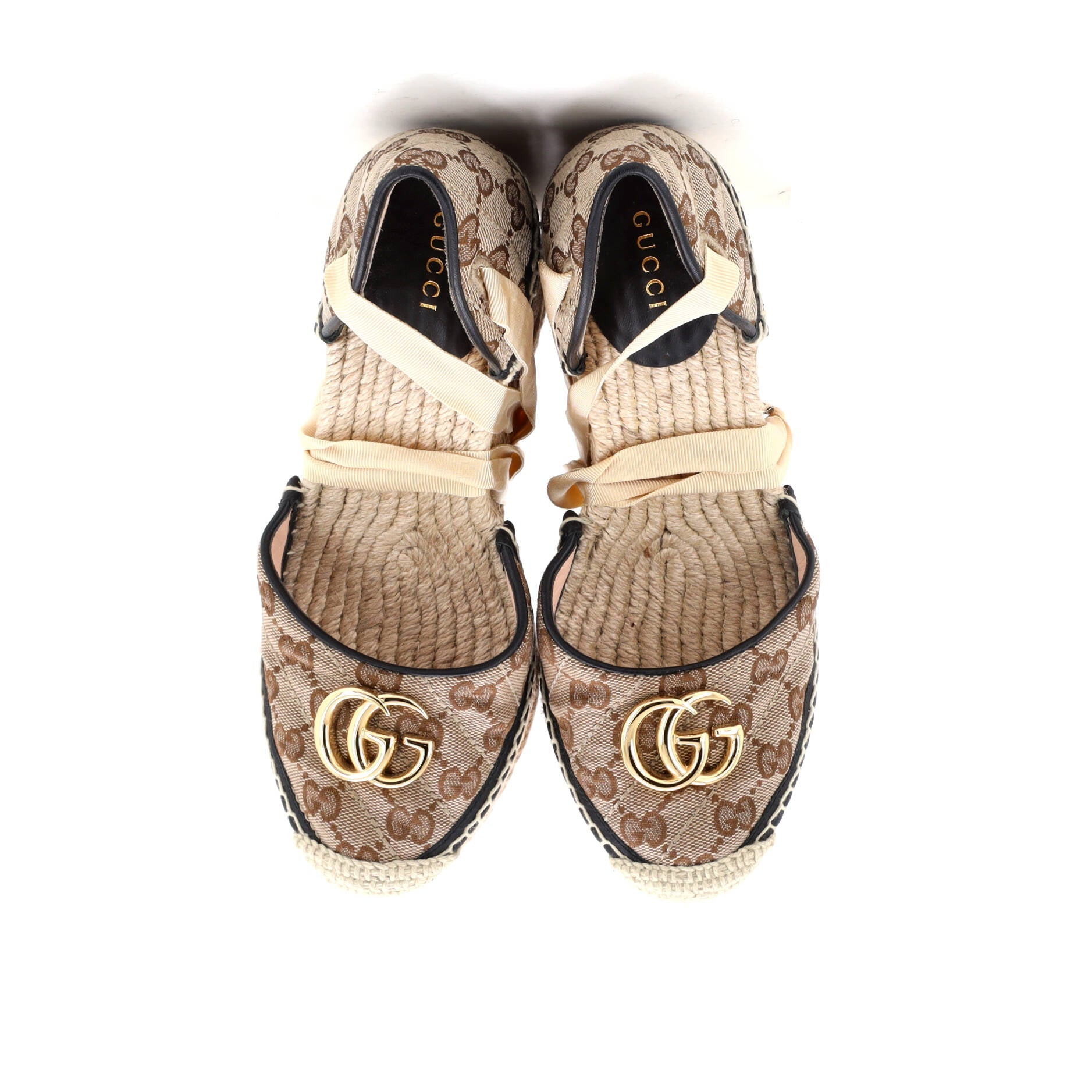 Women's GG Marmont Wedge Espadrilles Diagonal Quilted GG Canvas