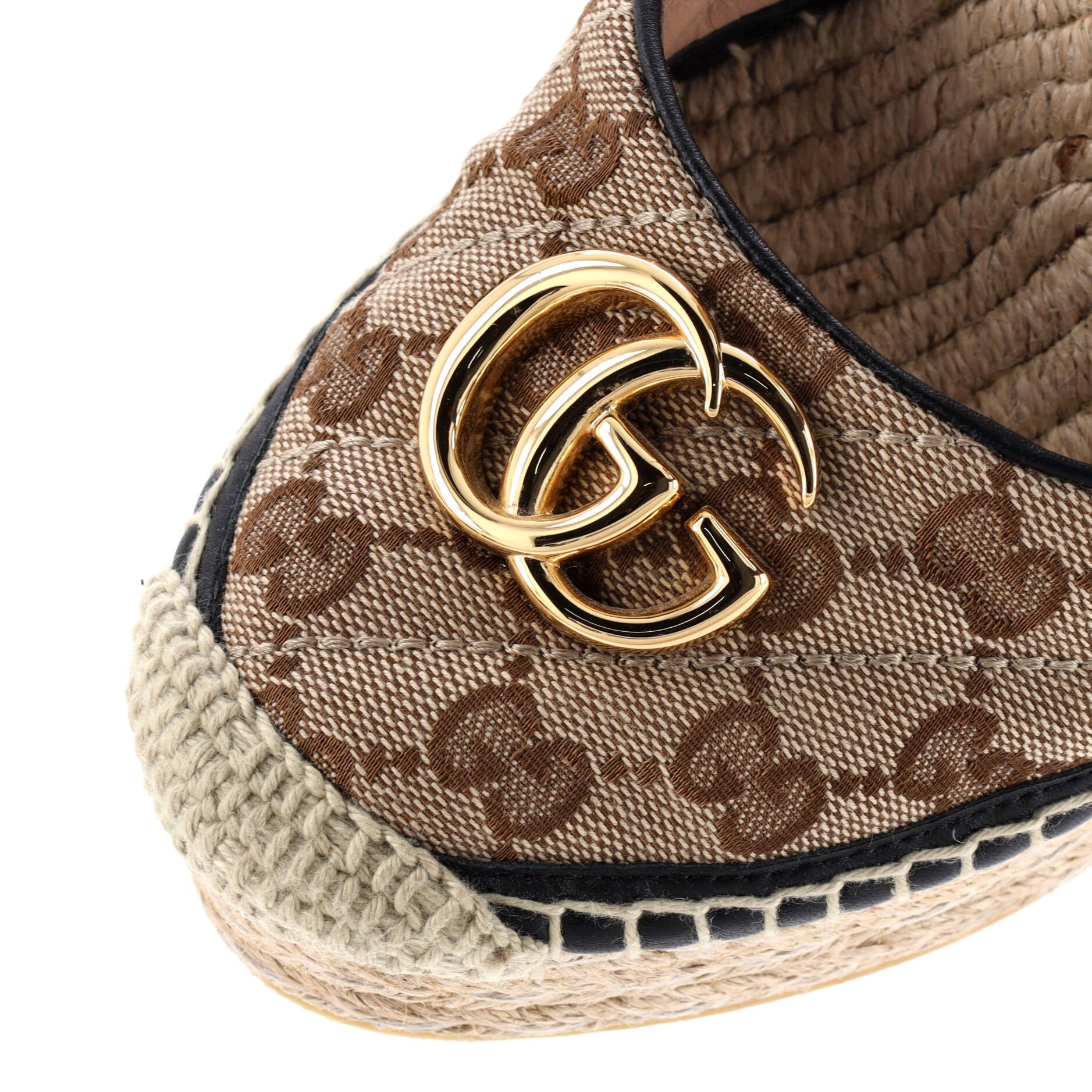 Women's GG Marmont Wedge Espadrilles Diagonal Quilted GG Canvas
