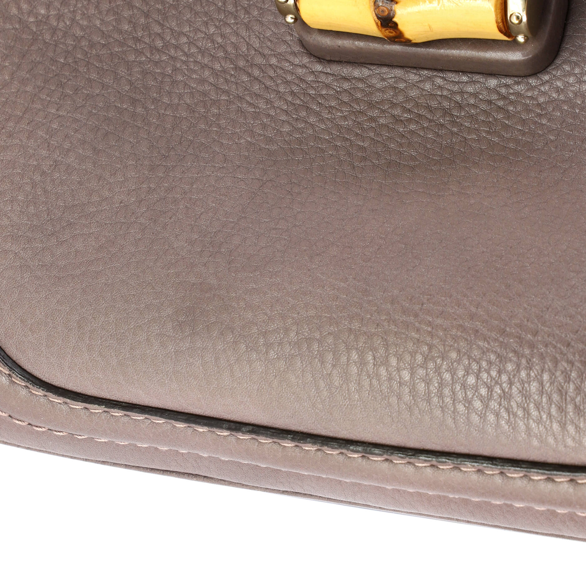 New Convertible Bamboo Top Handle Bag Leather Medium