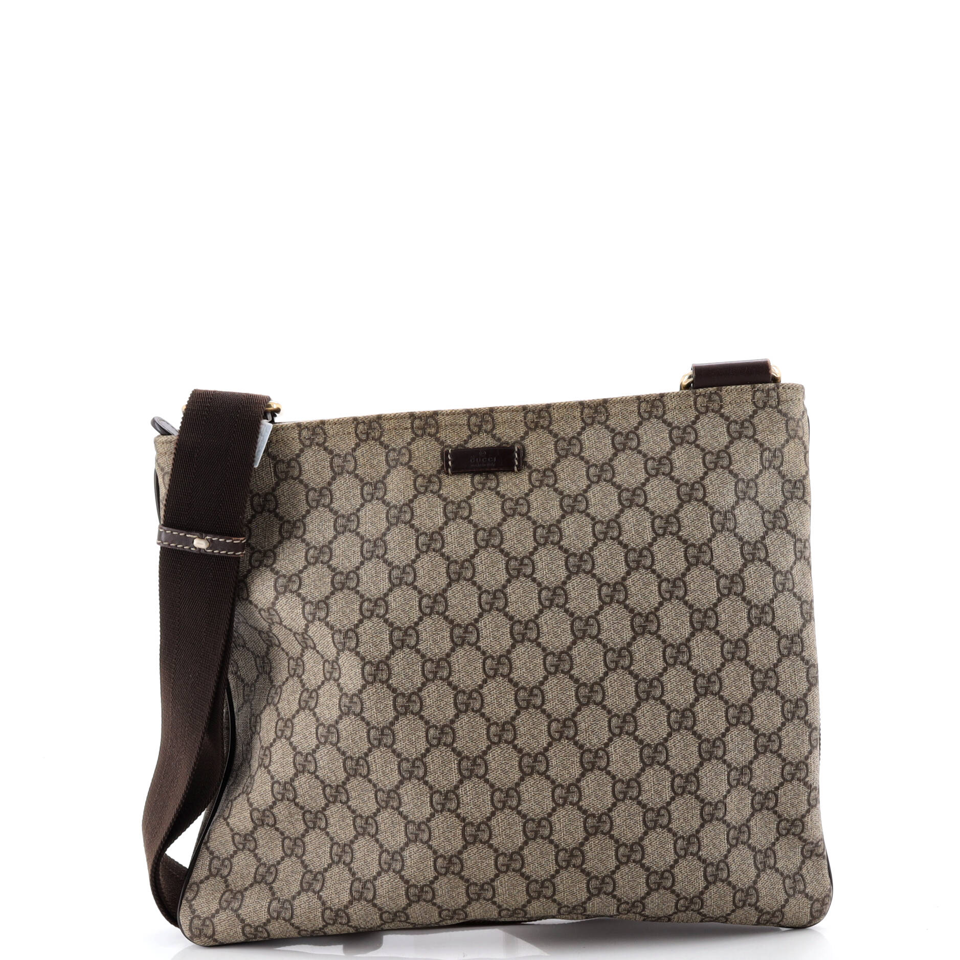 Zip Top Messenger Bag GG Coated Canvas Large