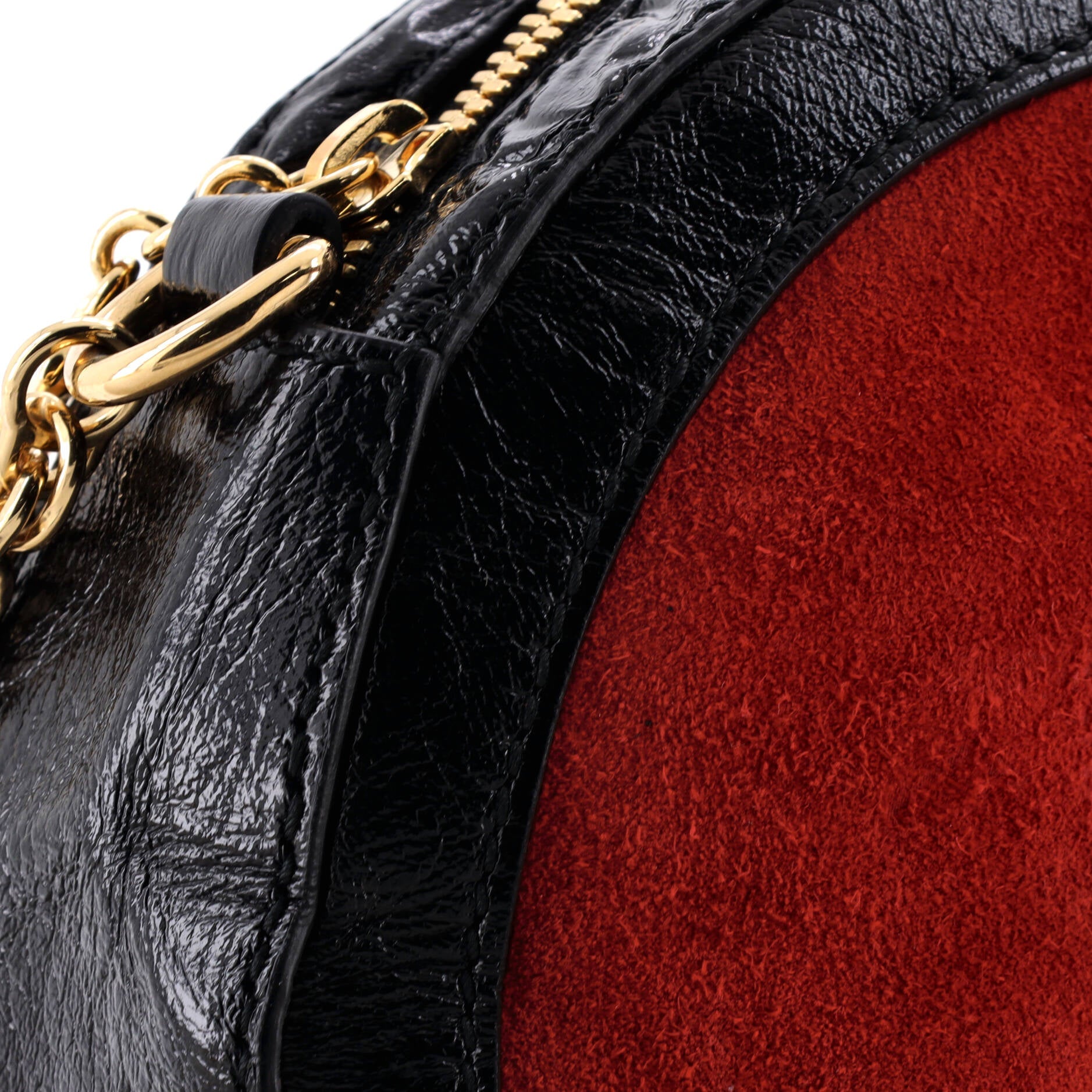 Ophidia Round Shoulder Bag Suede Mini
