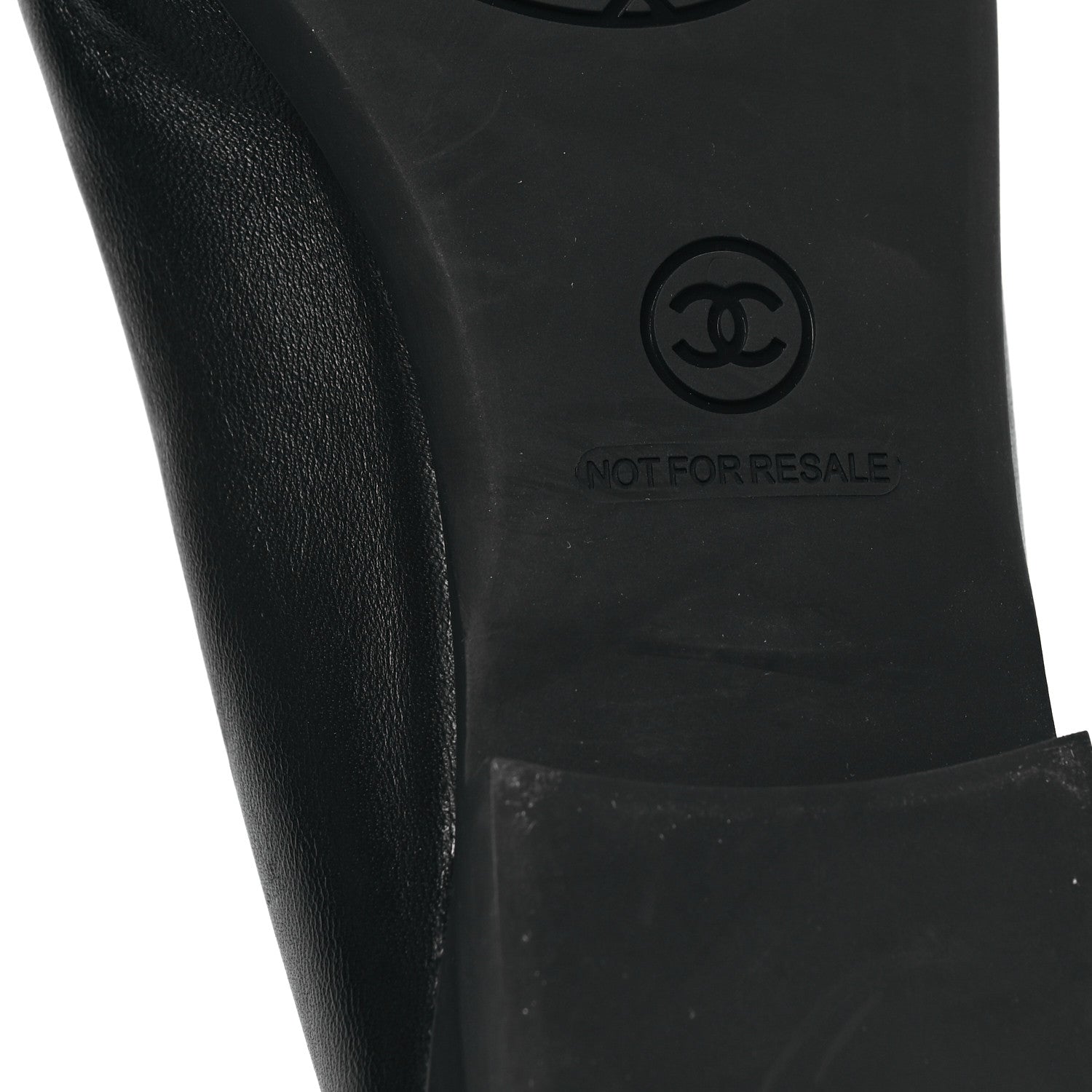 Lambskin Cap Toe CC Uniform Ballerina Flats 36.5 Black