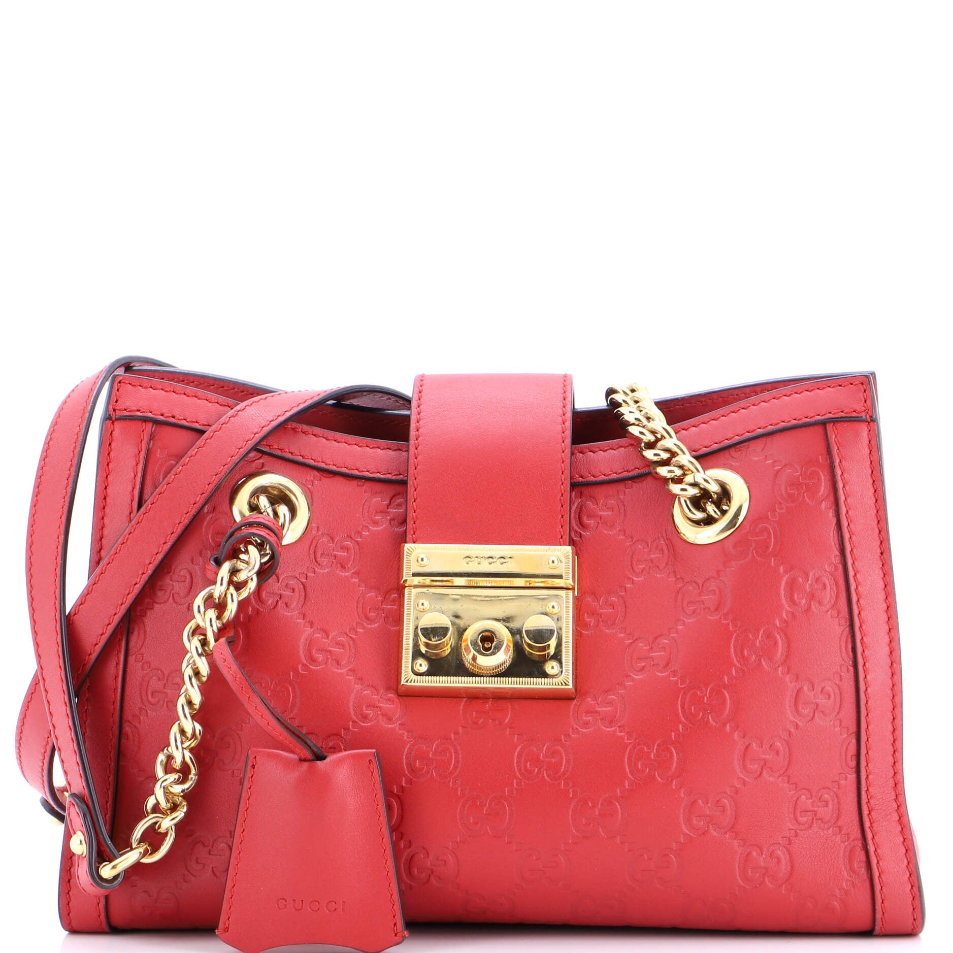 Padlock Chain Tote Guccissima Leather Small