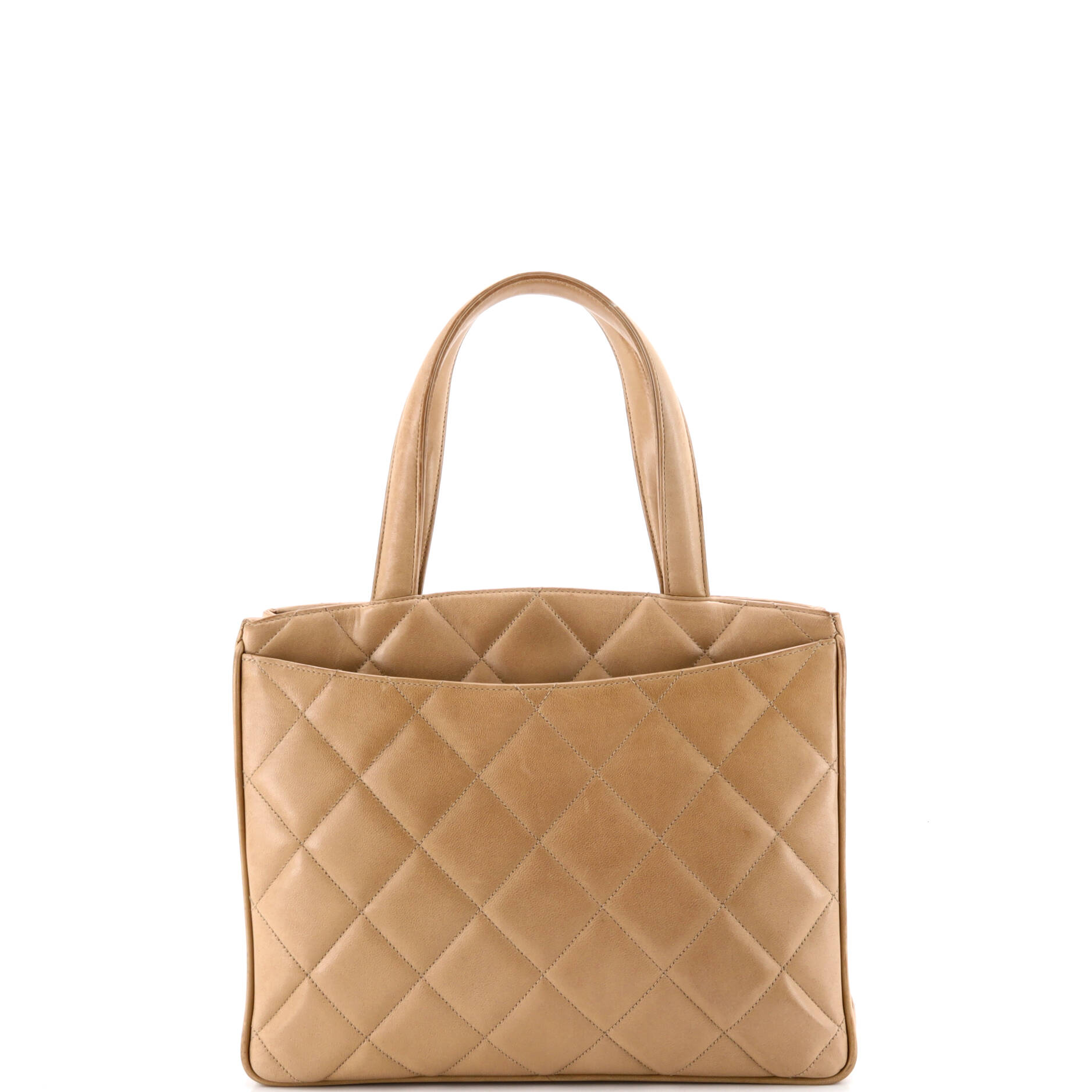 Vintage CC Lock Pocket Tote Quilted Lambskin Small