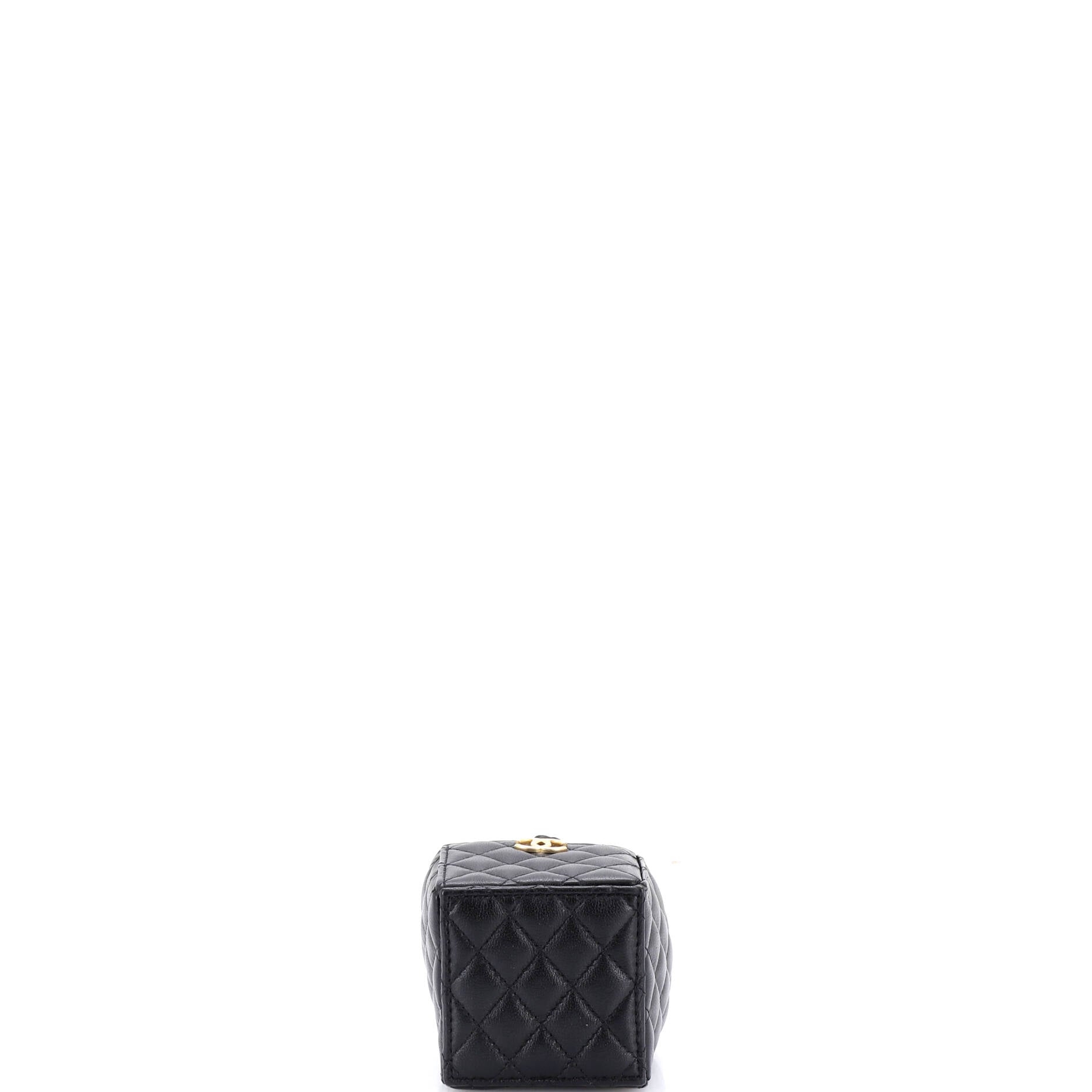 Drawstring Square Bucket Bag Quilted Calfskin Mini