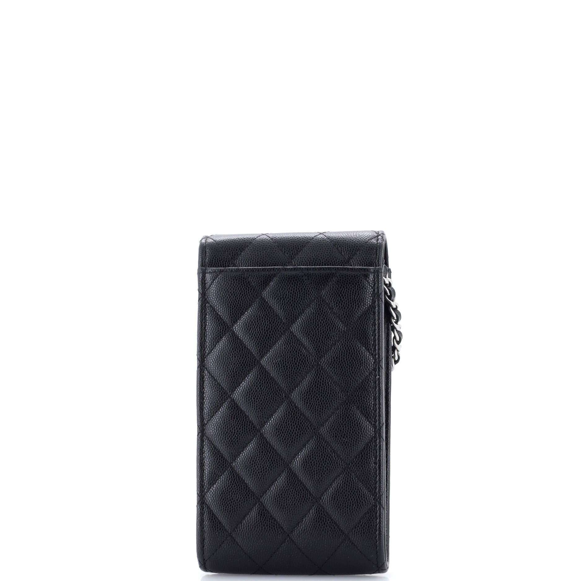 Classic Flap Phone Holder Crossbody Bag Quilted Caviar