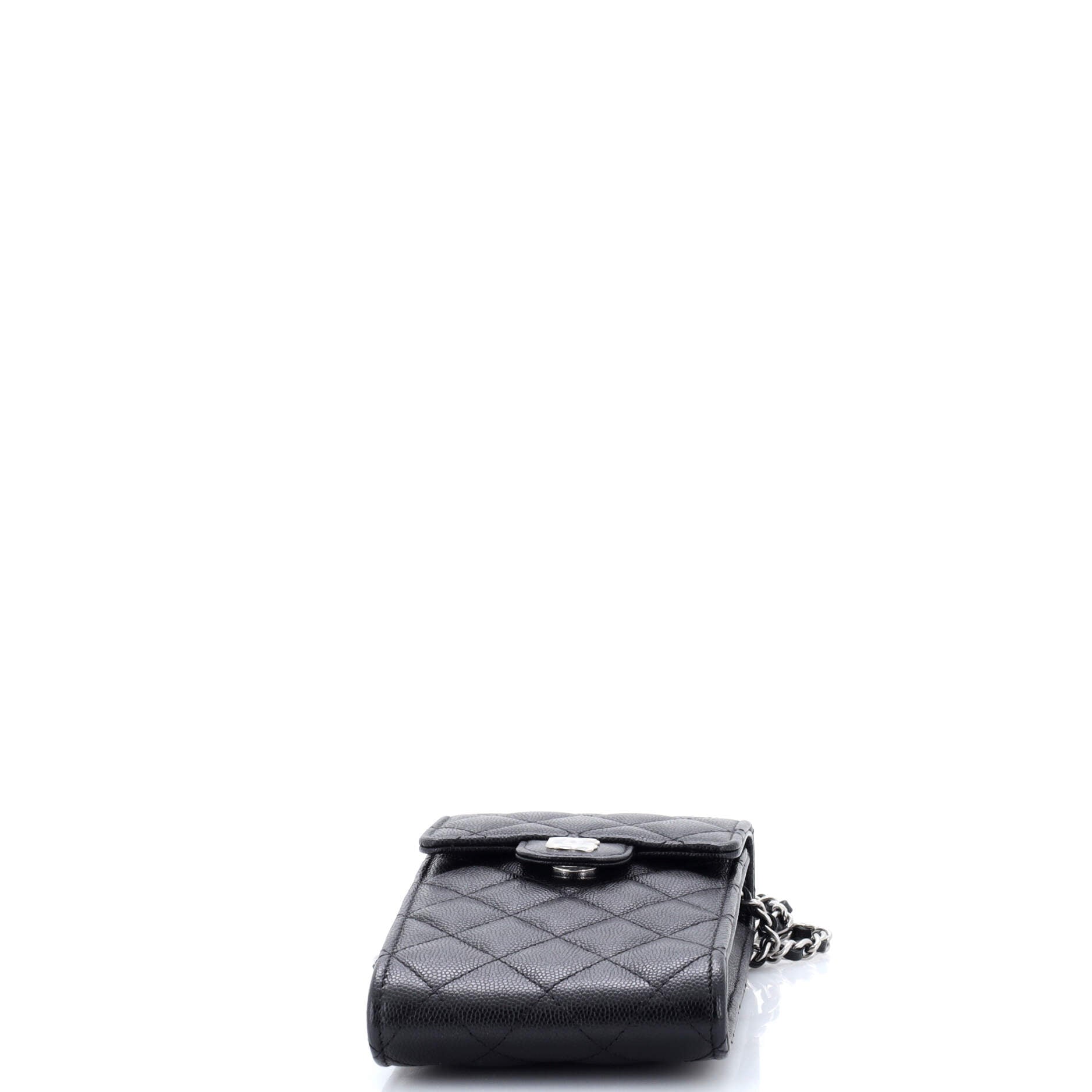 Classic Flap Phone Holder Crossbody Bag Quilted Caviar