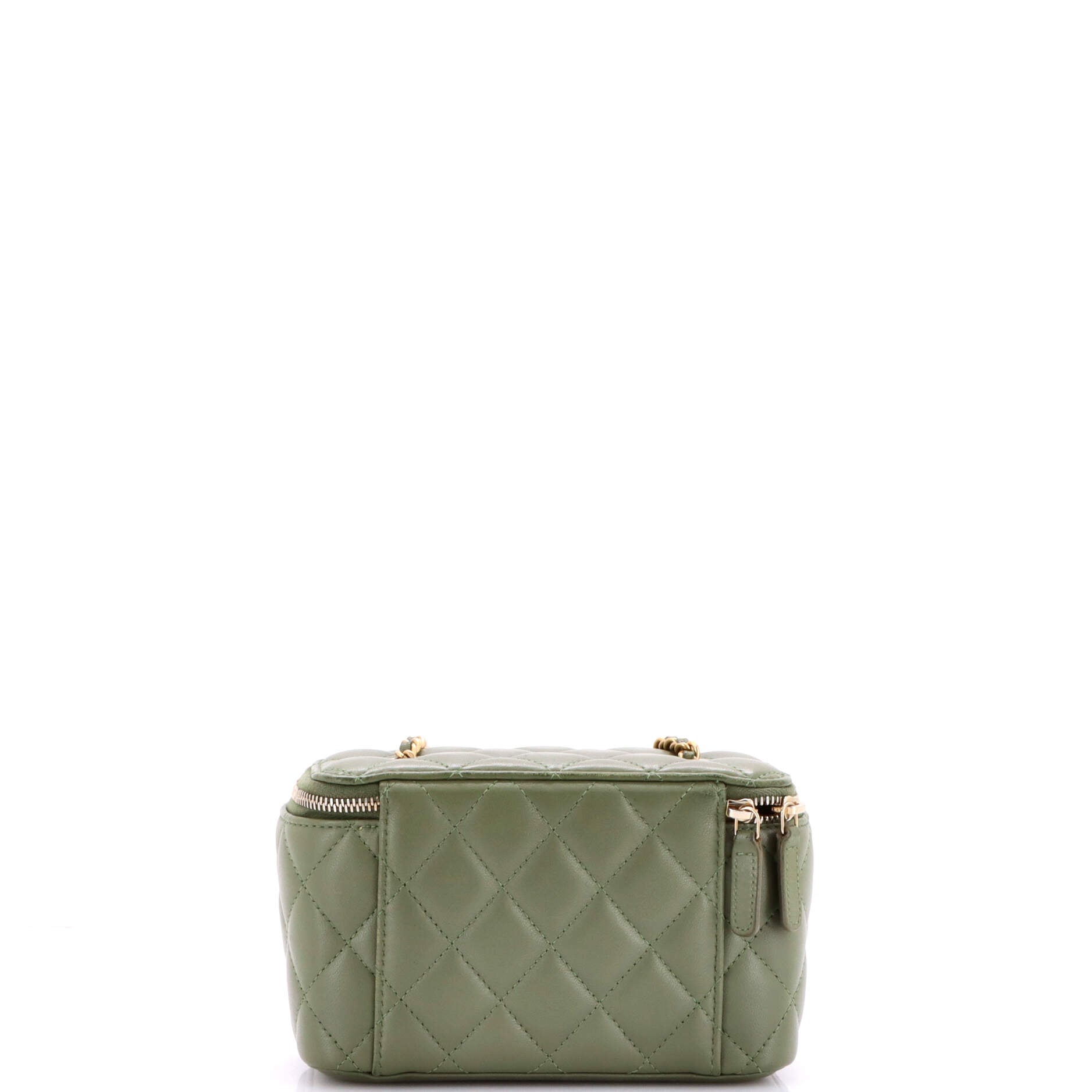 Pearl Crush Vanity Case with Chain Quilted Lambskin Small