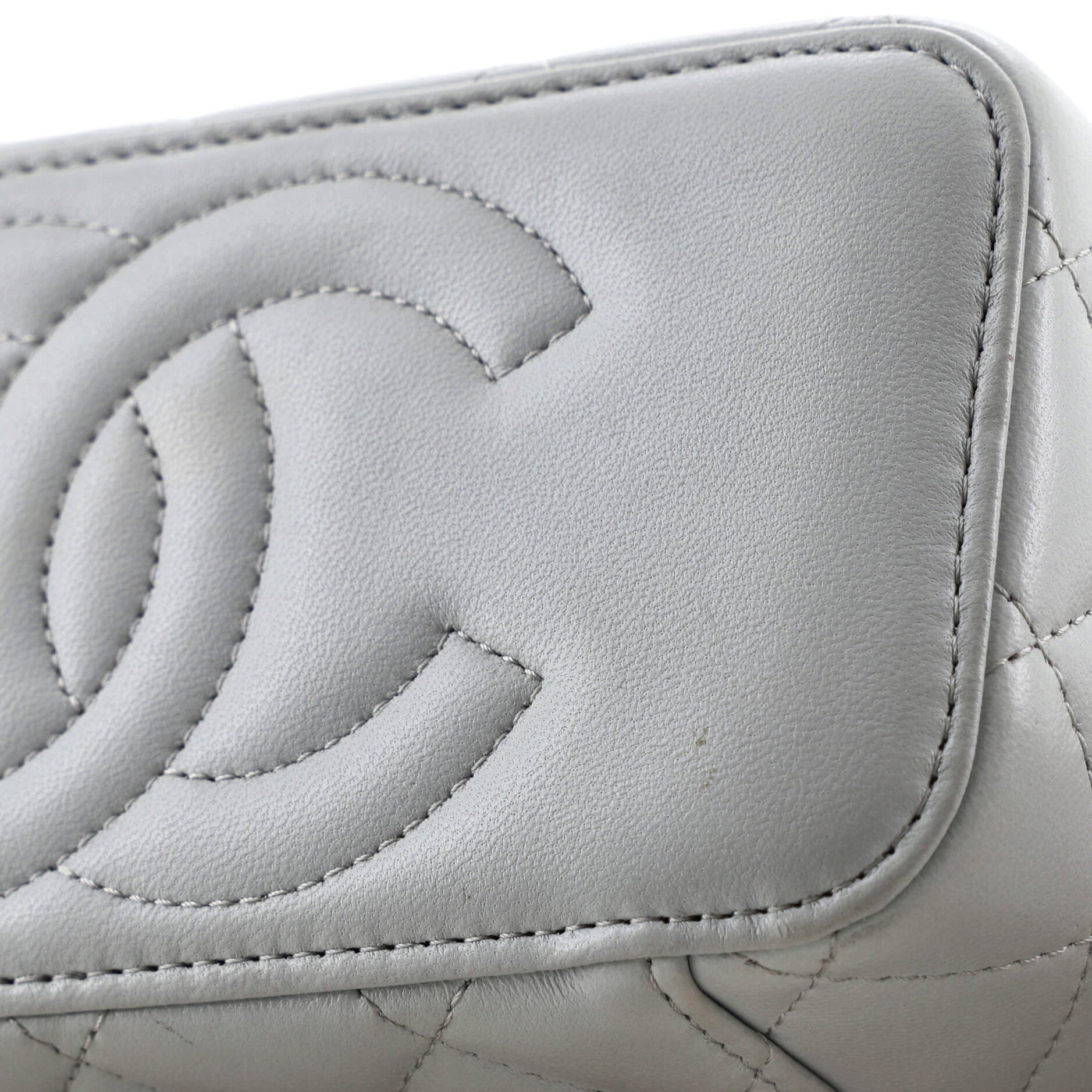 Sweet Camellia Vanity Case with Chain Quilted Lambskin Small
